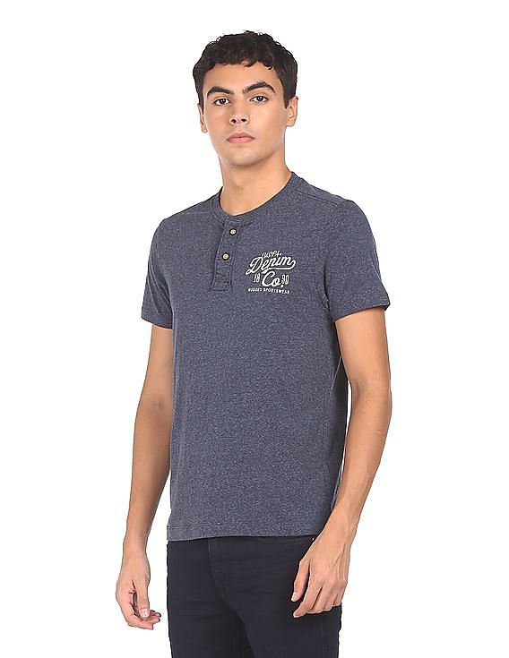 U.S. Polo Assn. Denim Co. Short Sleeve Heathered Henley T-Shirt