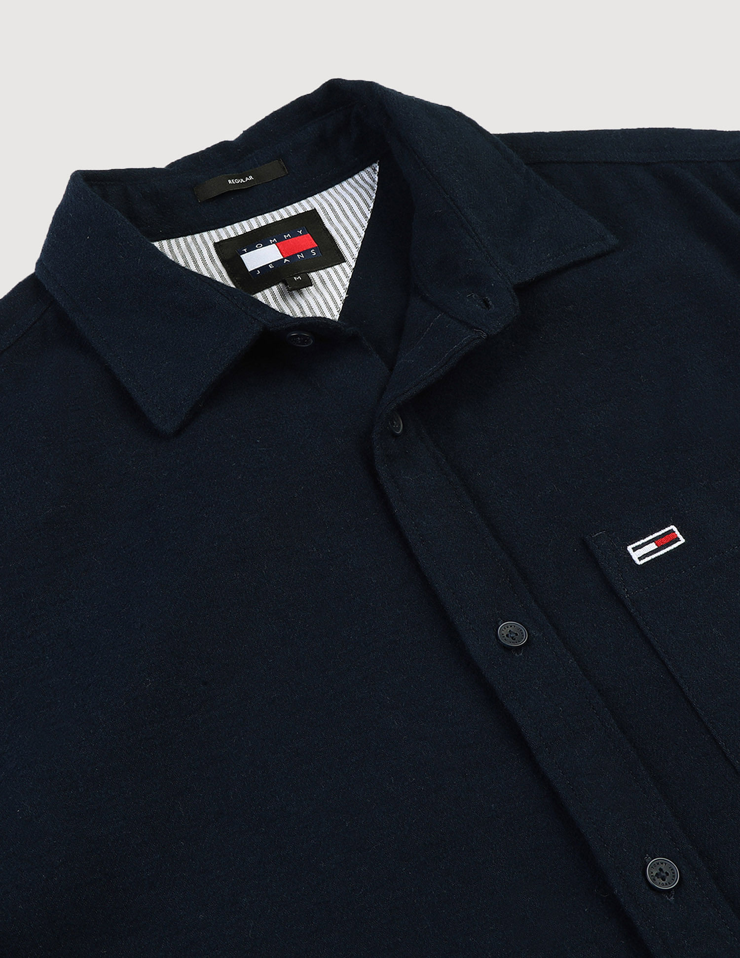 Tommy Hilfiger Solid Cotton Flannel Shirt