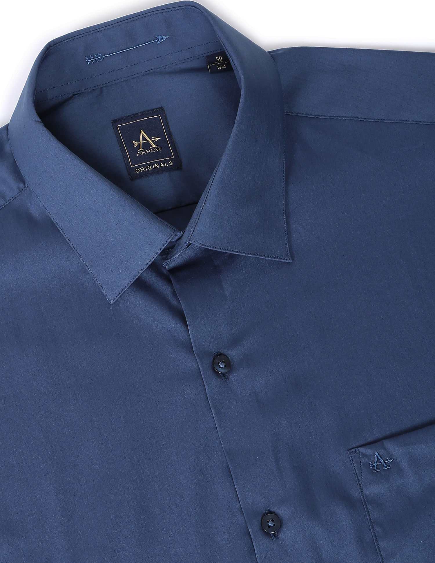 Arrow Solid Manhattan Slim Fit Shirt