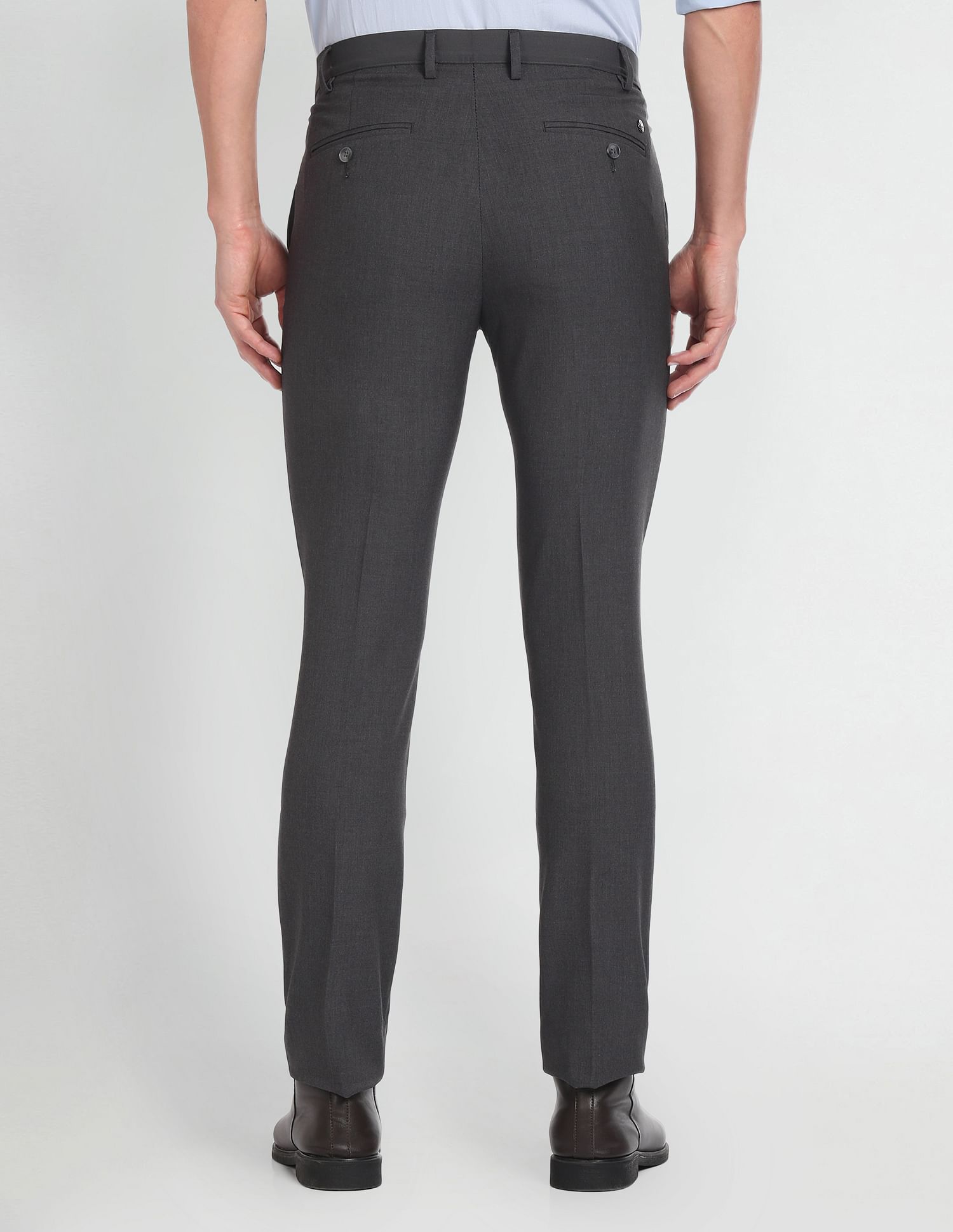 Arrow Mid Rise Solid Autoflex Trousers