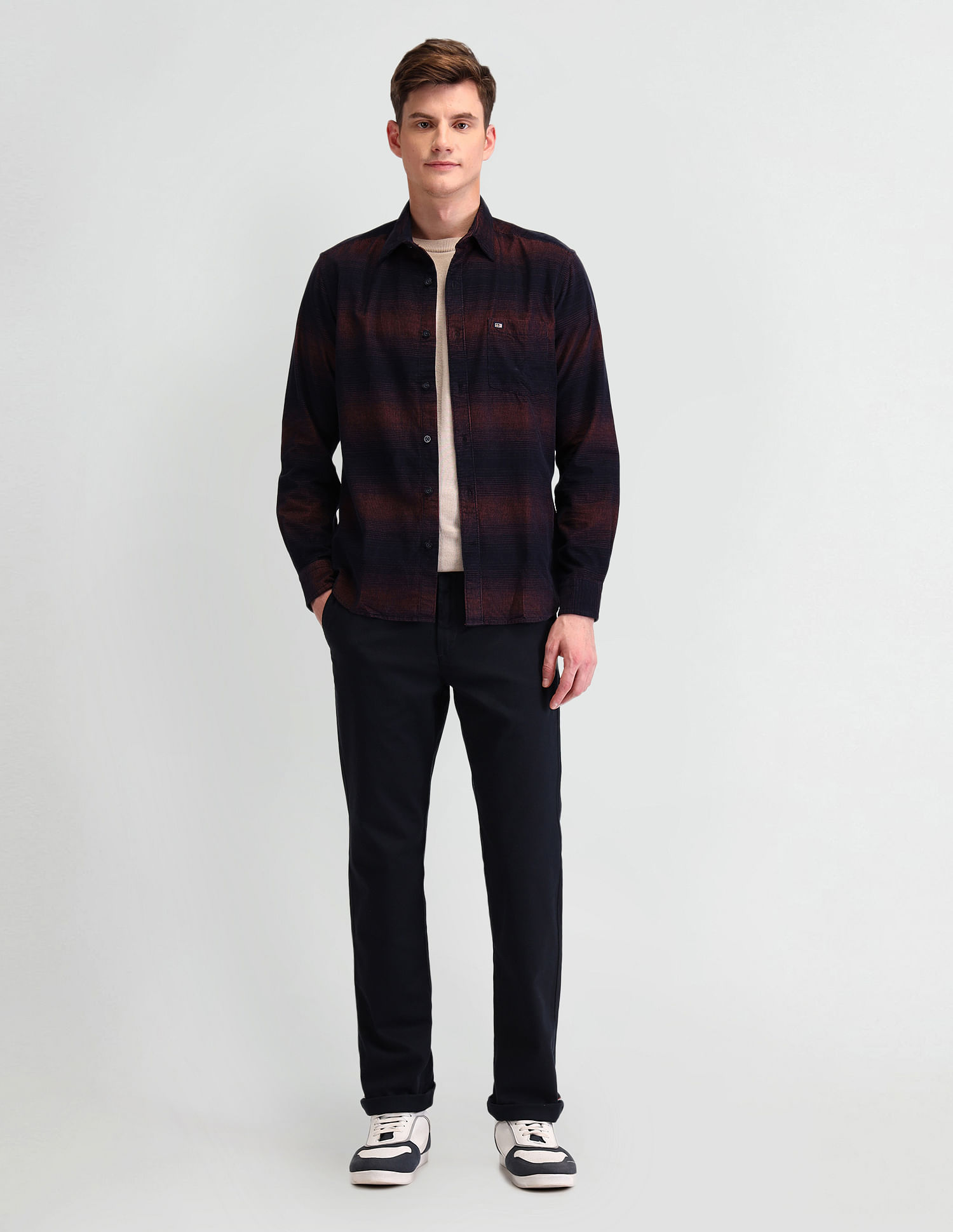 Arrow Sports Slim Fit Inner Web Detailed Trousers