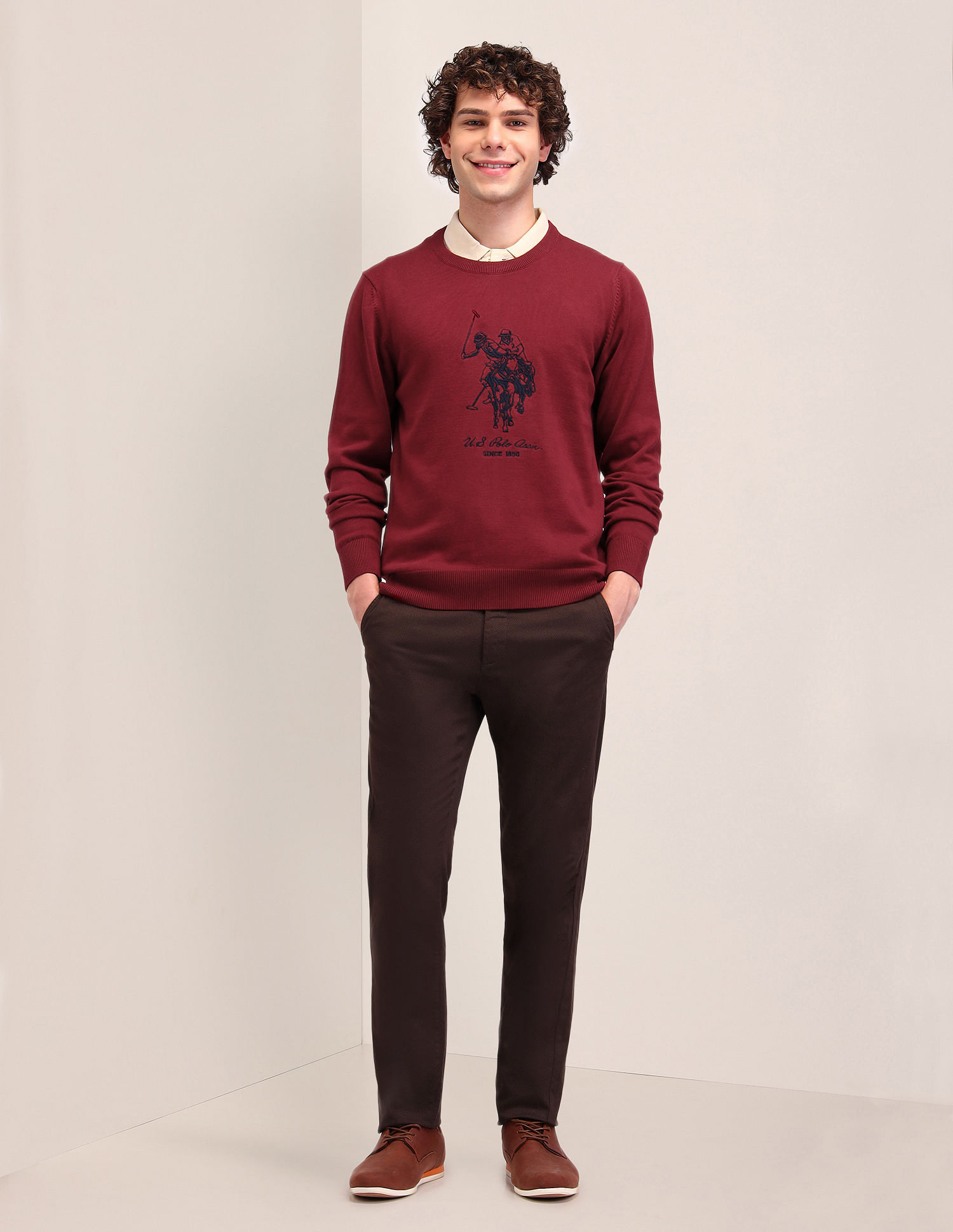 U.S. Polo Assn. Logo Knitted Cotton Sweater