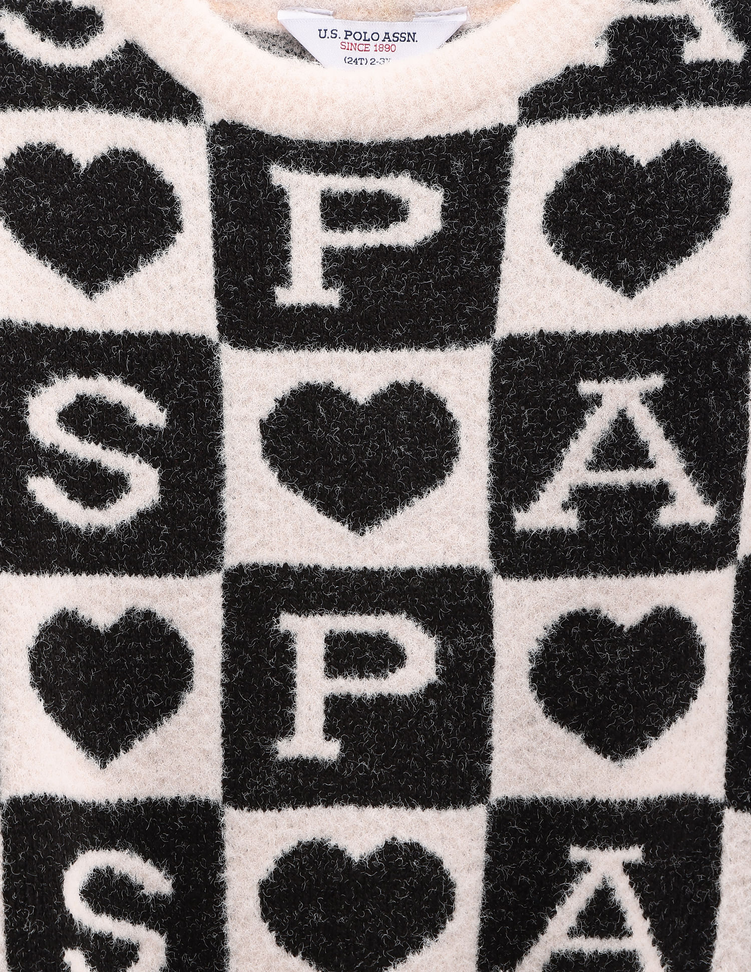 U.S. Polo Assn. Kids Girls Patterned Knit Sweatshirt