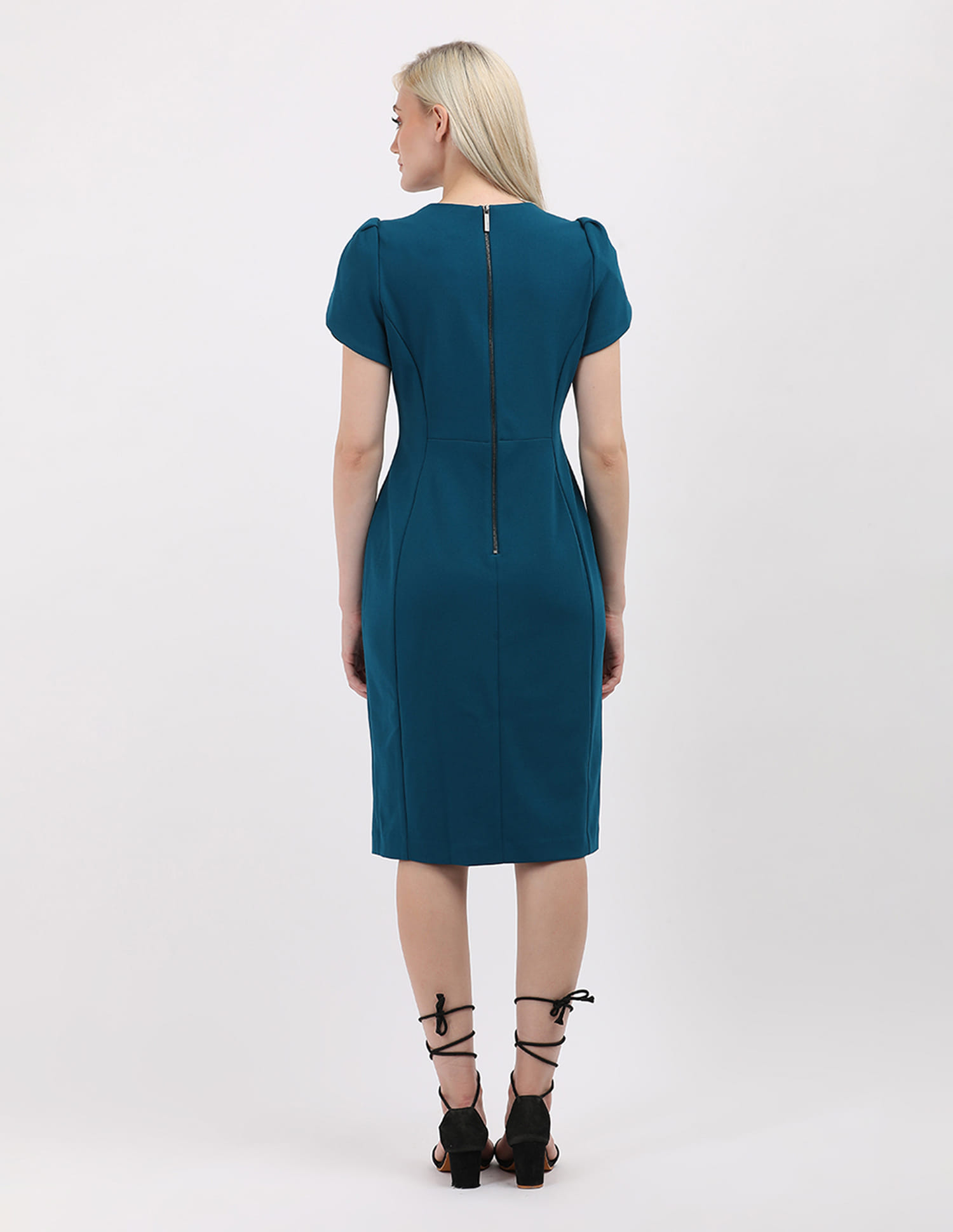 green emerald velvet dress Calvin Klein Womens Jewel Neck Knee Length Midi Dress Green 2 at Amazon  Women's Clothing store main image 1