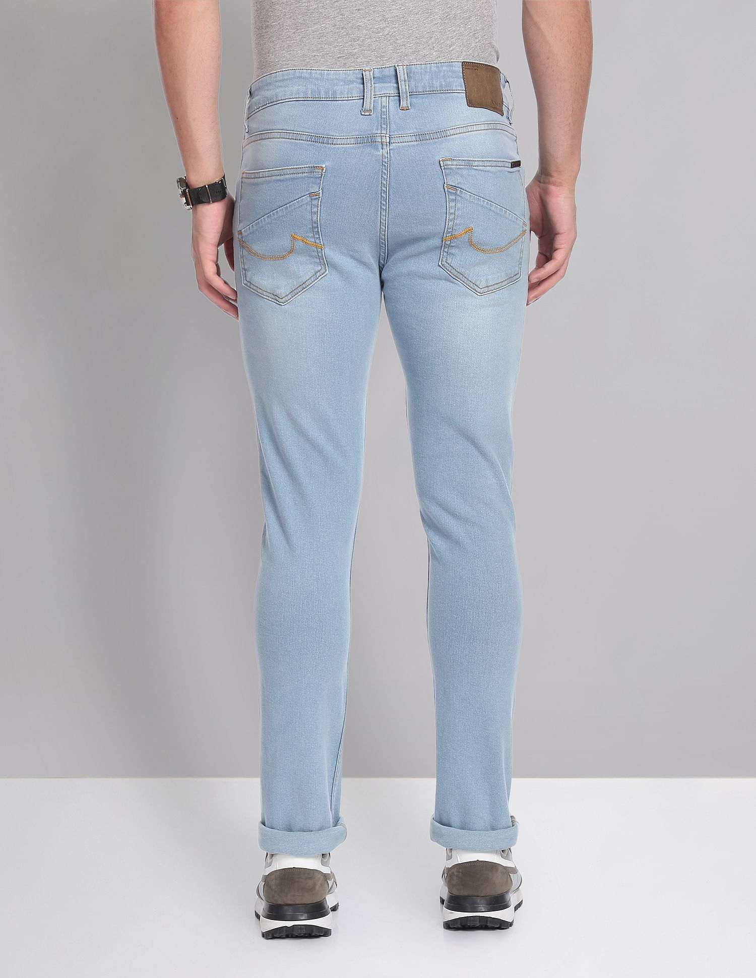 AD by Arvind Slim Fit Stone Wash All Day Jeans