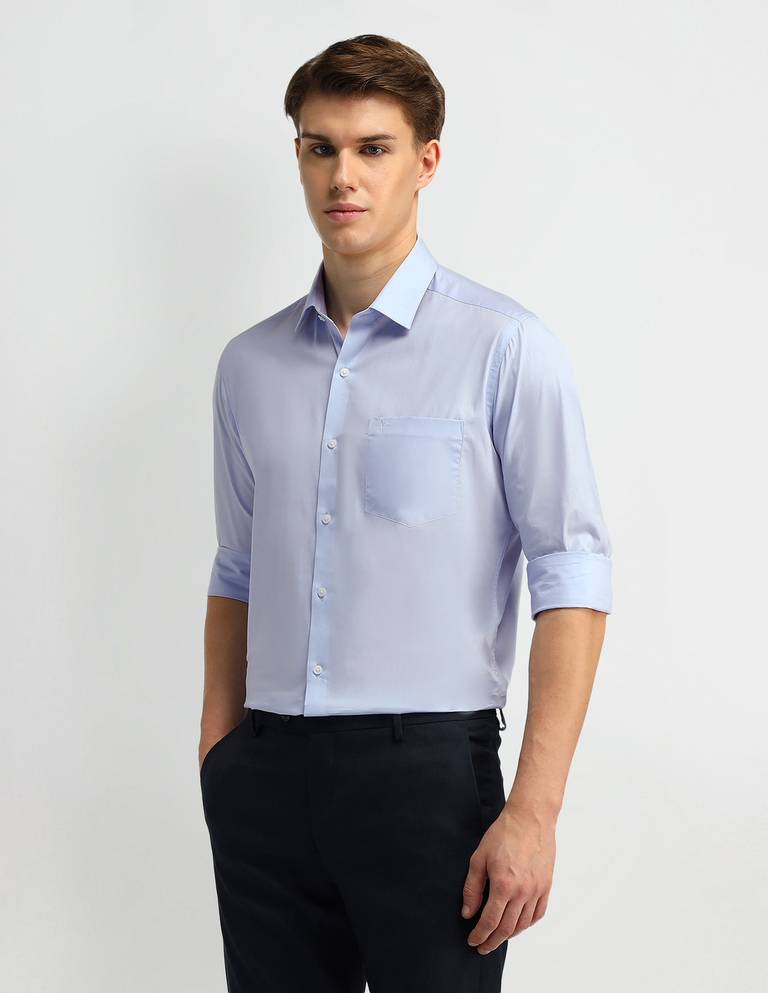 Arrow Solid Manhattan Slim Fit Shirt