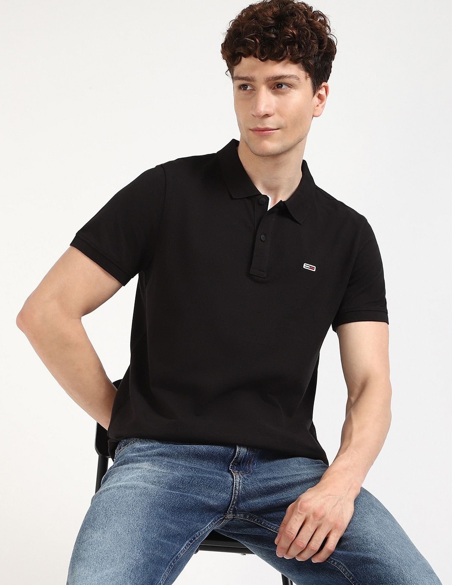 Tommy Hilfiger Solid Slim-Fit Cotton Polo Shirt