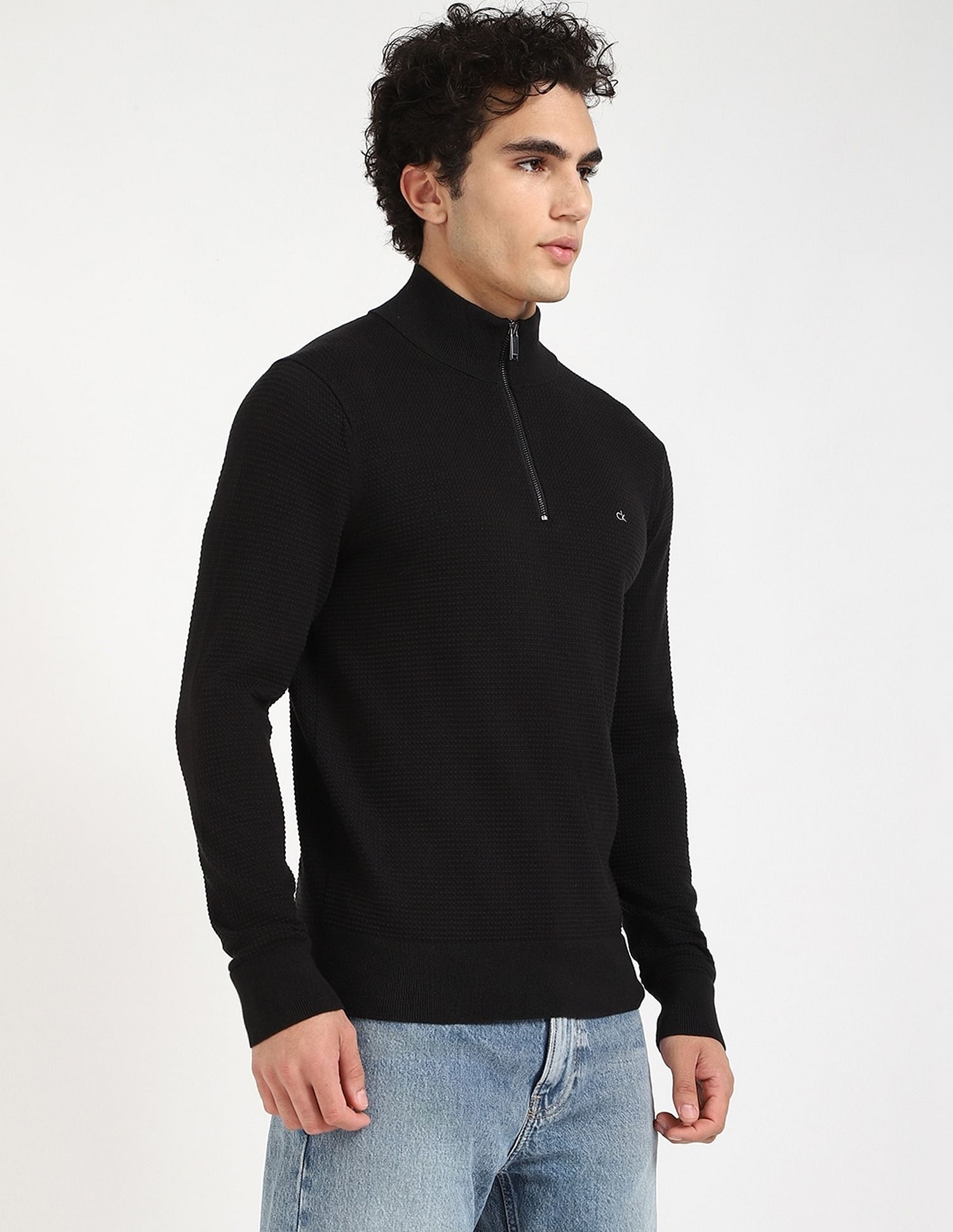 Calvin Klein Jeans Textured Regular-Fit Cotton Sweater