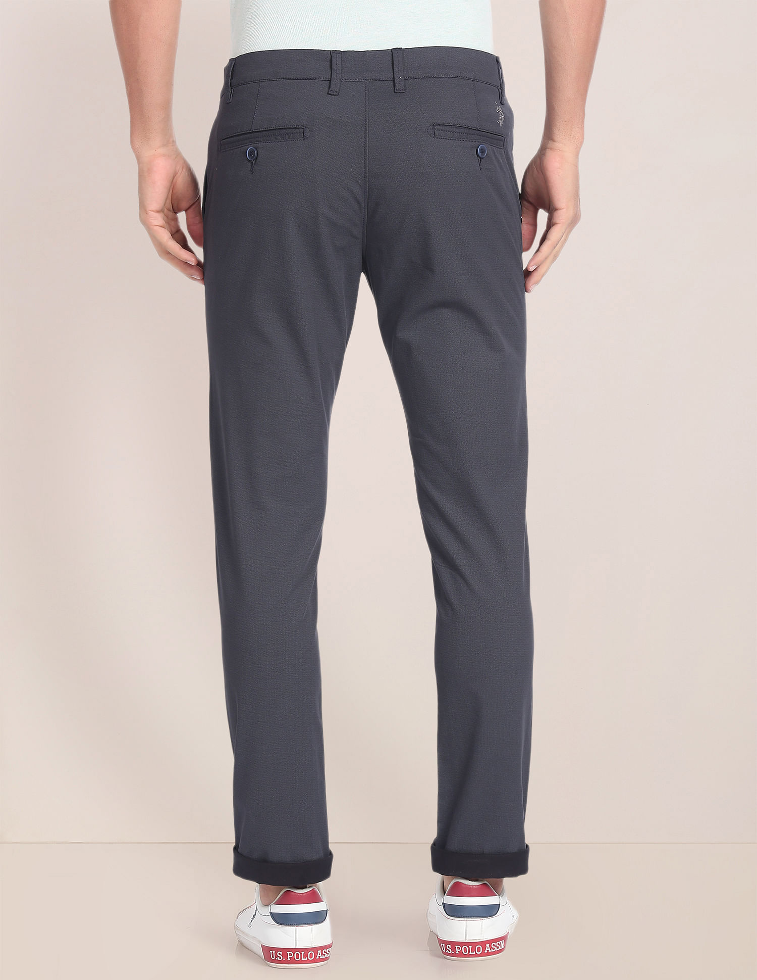 U.S. Polo Assn. Mid Rise Geometric Print Trousers