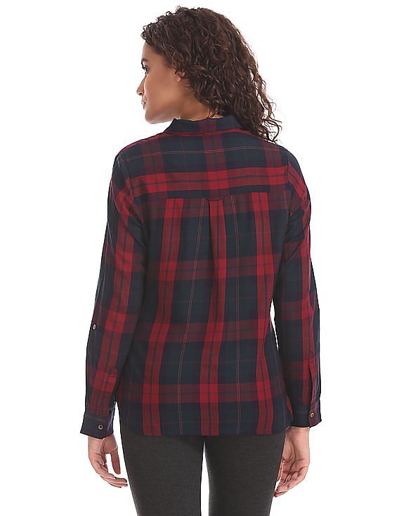 U.S. Polo Assn. Women Regular Fit Checked Shirt
