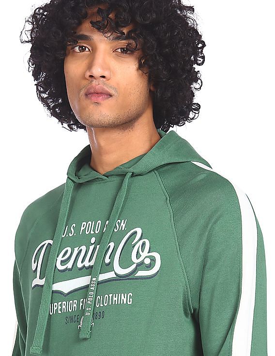 U.S. Polo Assn. Denim Co. Drawstring Brand Print Hooded Sweatshirt