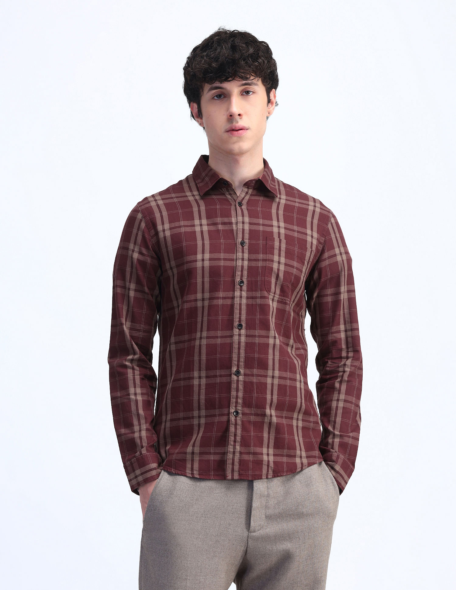 Flying Machine Slim Fit Checked Shirt