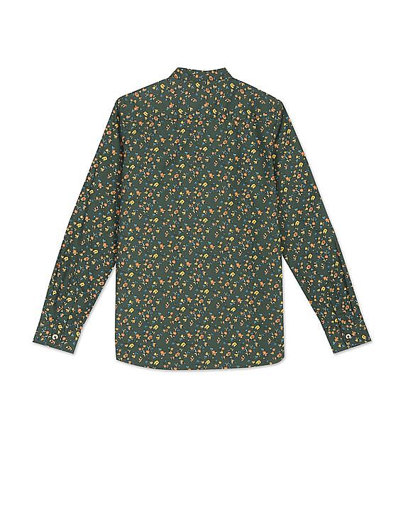 U.S. Polo Assn. Kids Boys Mandarin Collar Printed Shirt