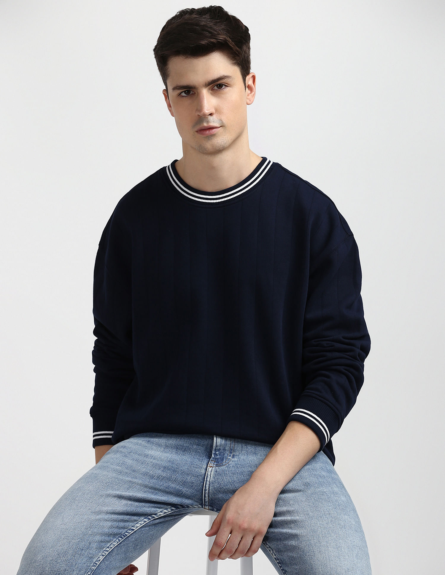 Tommy Hilfiger Jacquard Striped Relaxed Fit Sweater