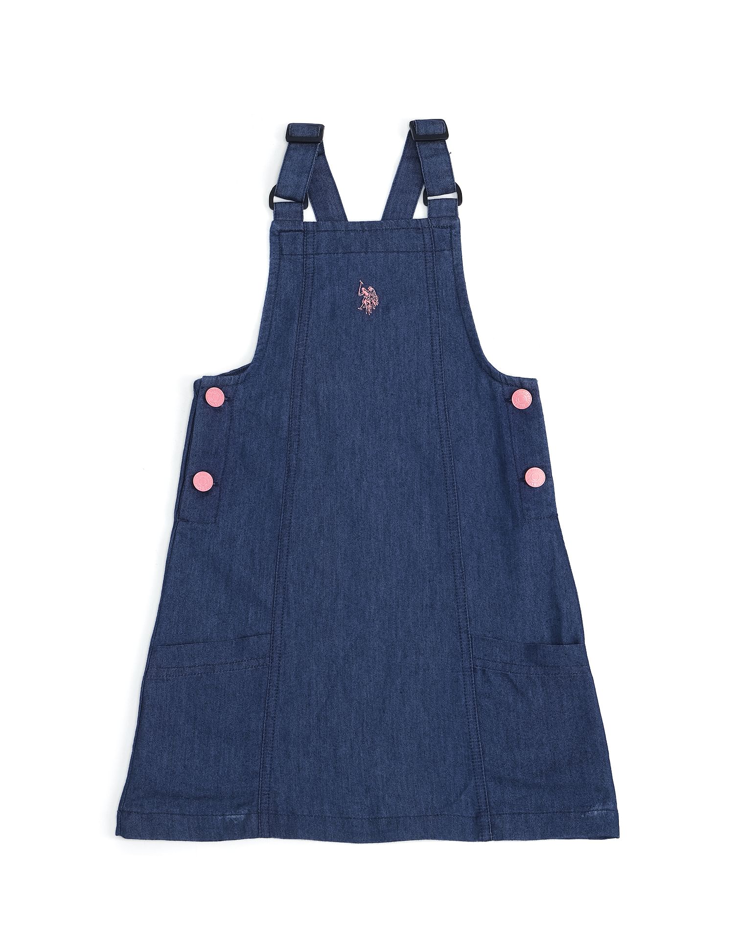 U.S. Polo Assn. Kids Girls Corduroy Dungree Dress