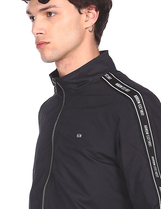 Arrow Sports High Neck Brand Tape Jacket