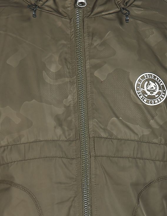 U.S. Polo Assn. High Neck Solid Hooded Jacket