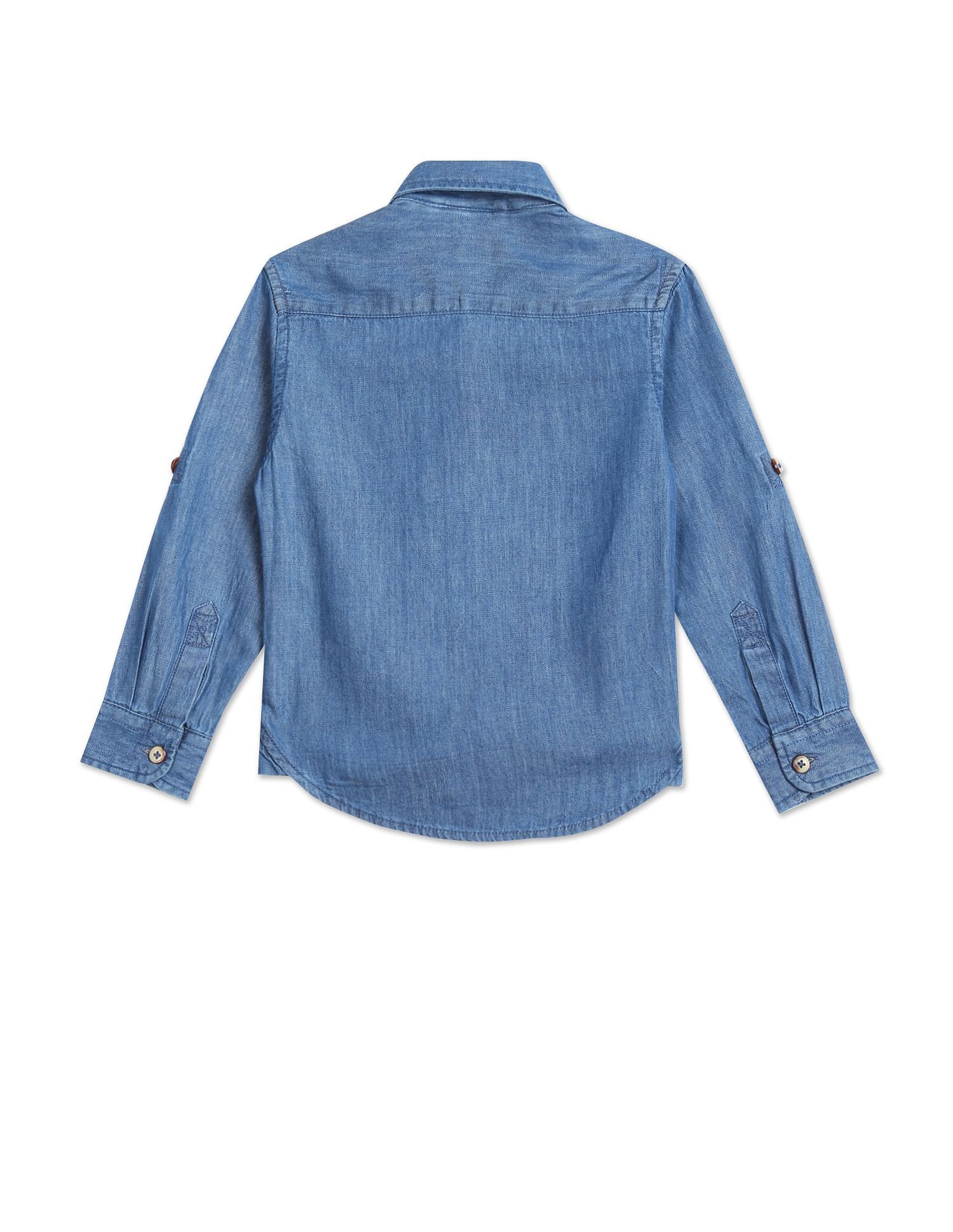 U.S. Polo Assn. Kids Boys Button Down Collar Denim Shirt