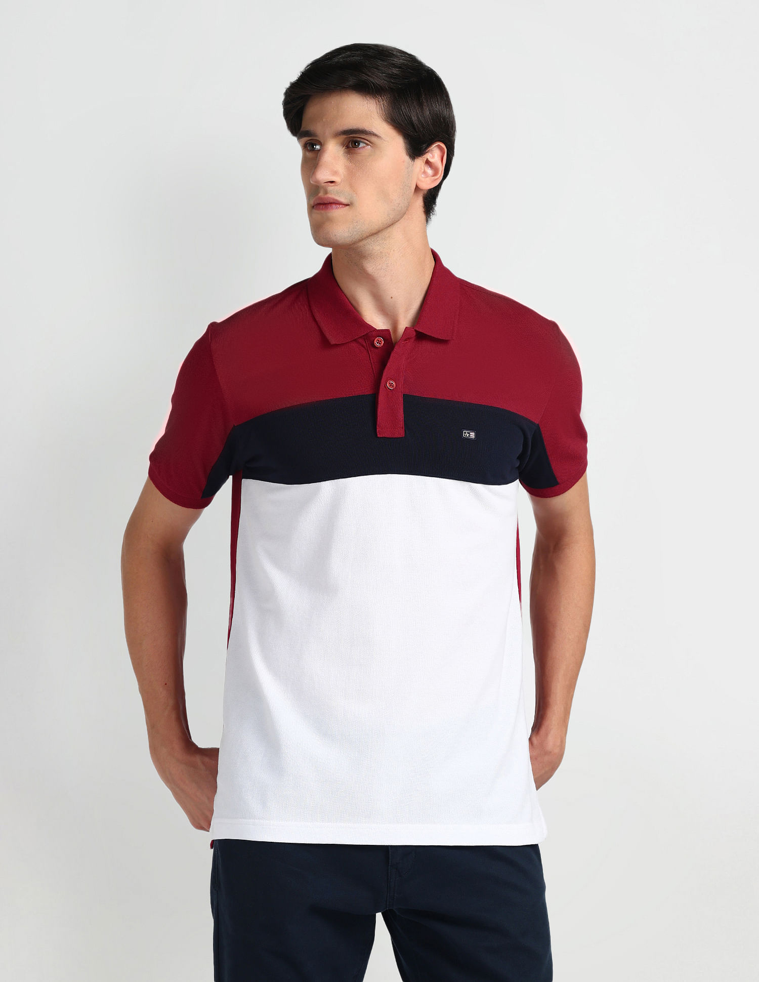 Arrow Sports Colour Block Logo Polo Shirt