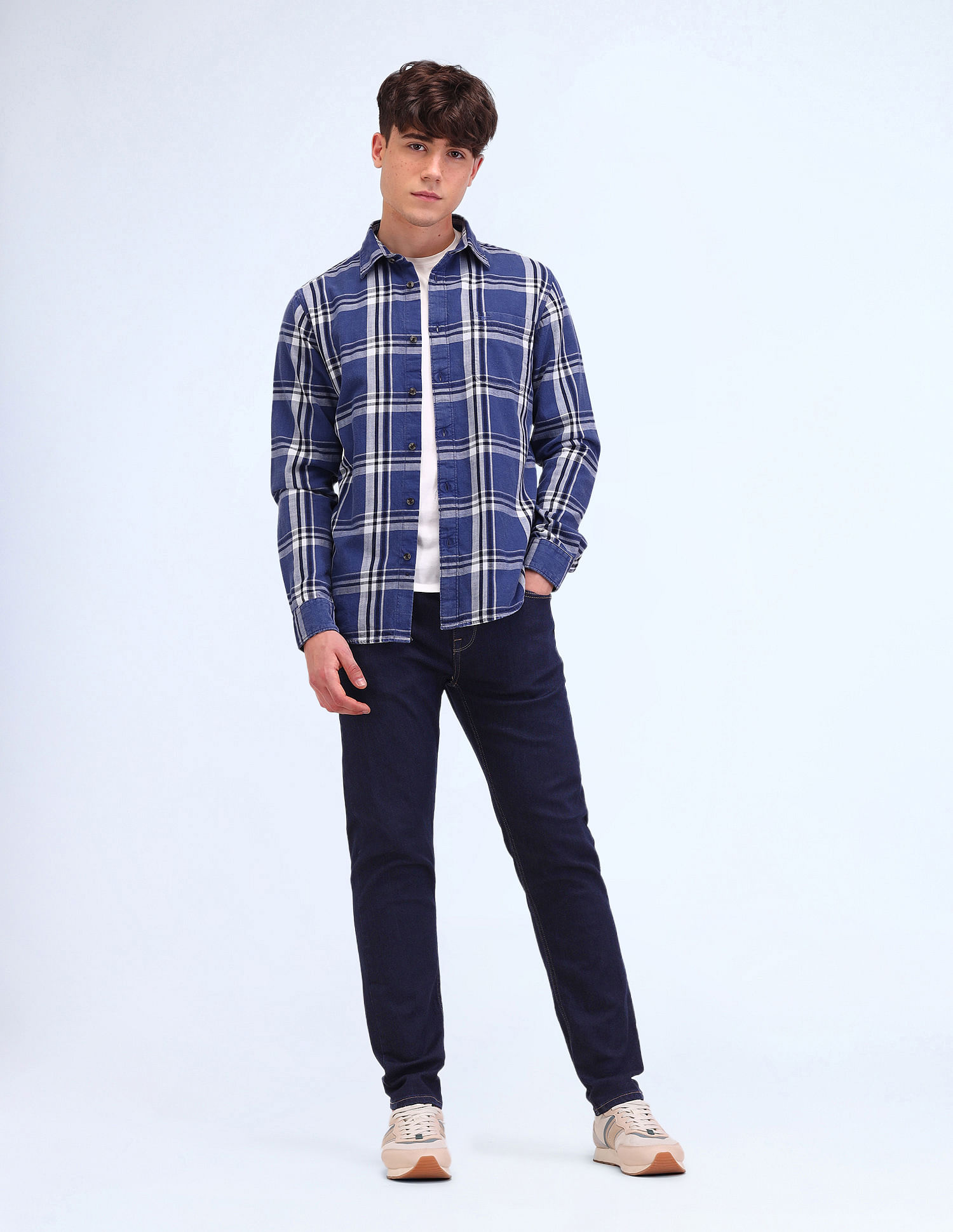 Flying Machine Slash Slim Tapered Fit Jeans