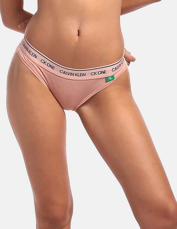 Buy Calvin Klein Underwear Women Pink Logo Waistband Solid Bikini Panties -  NNNOW.com