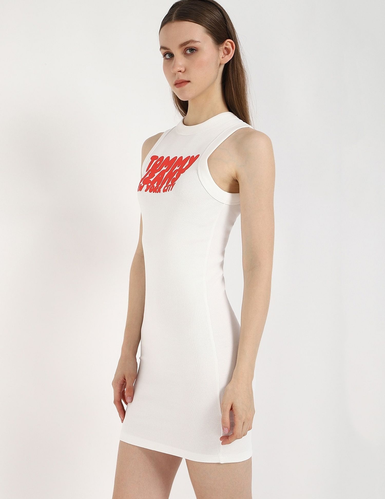 Tommy Hilfiger Cotton Crew Neck Bodycon Dress
