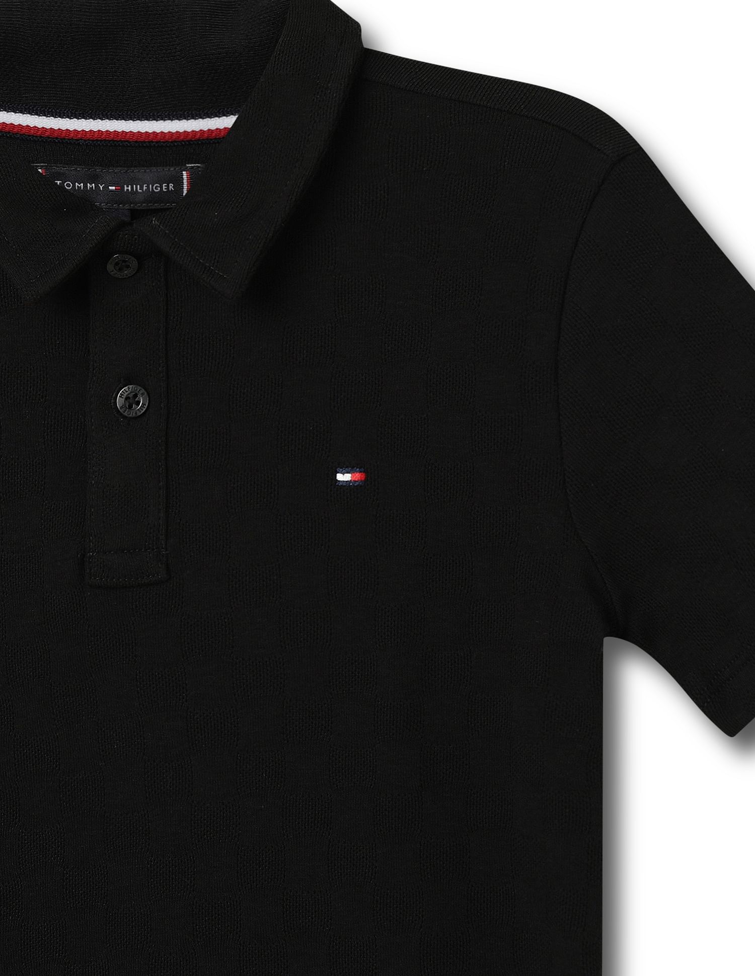 Tommy Hilfiger Kids Boys Checkboard Jacquard Regular Fit T-Shirt