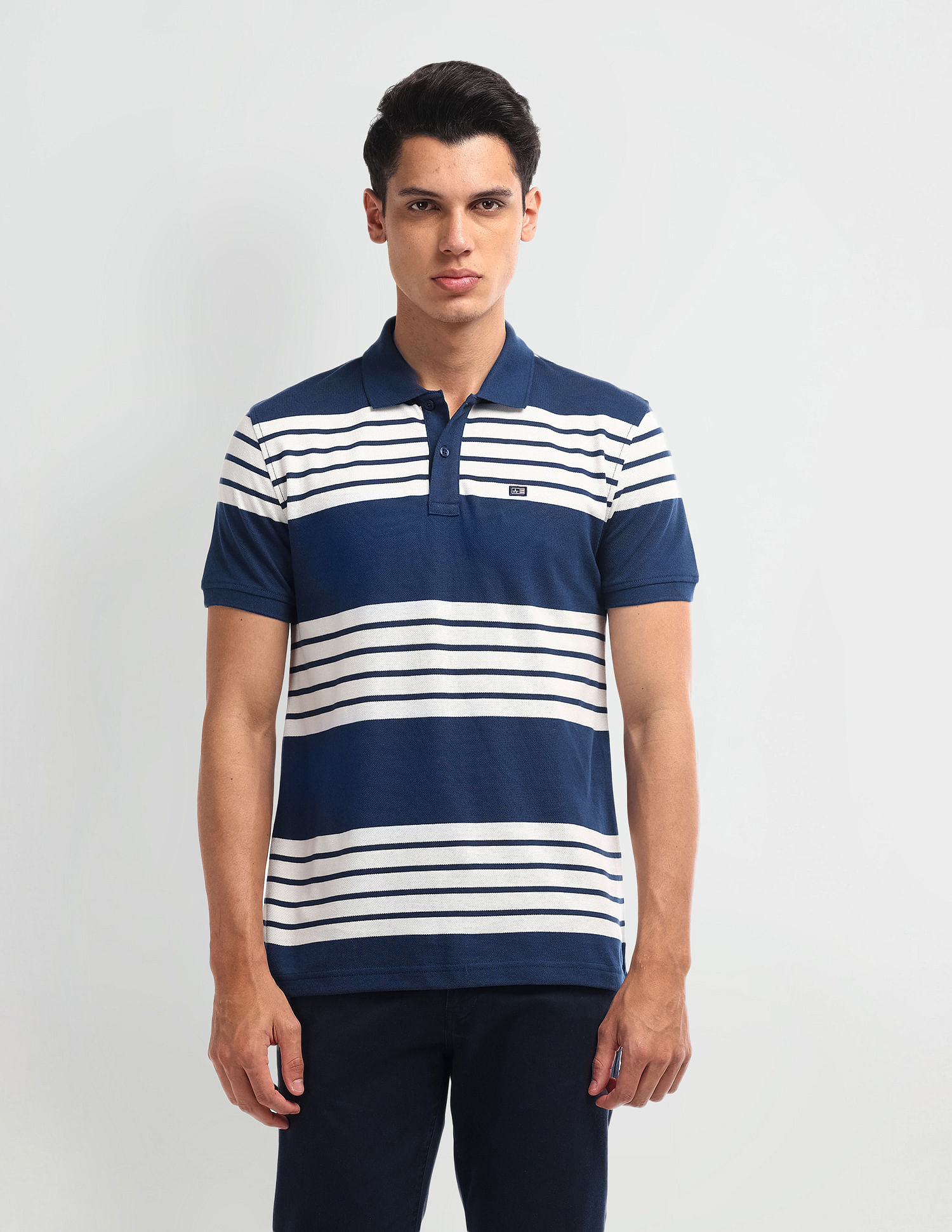 Arrow Sport Horizontal Stripe Regular Fit Polo Shirt
