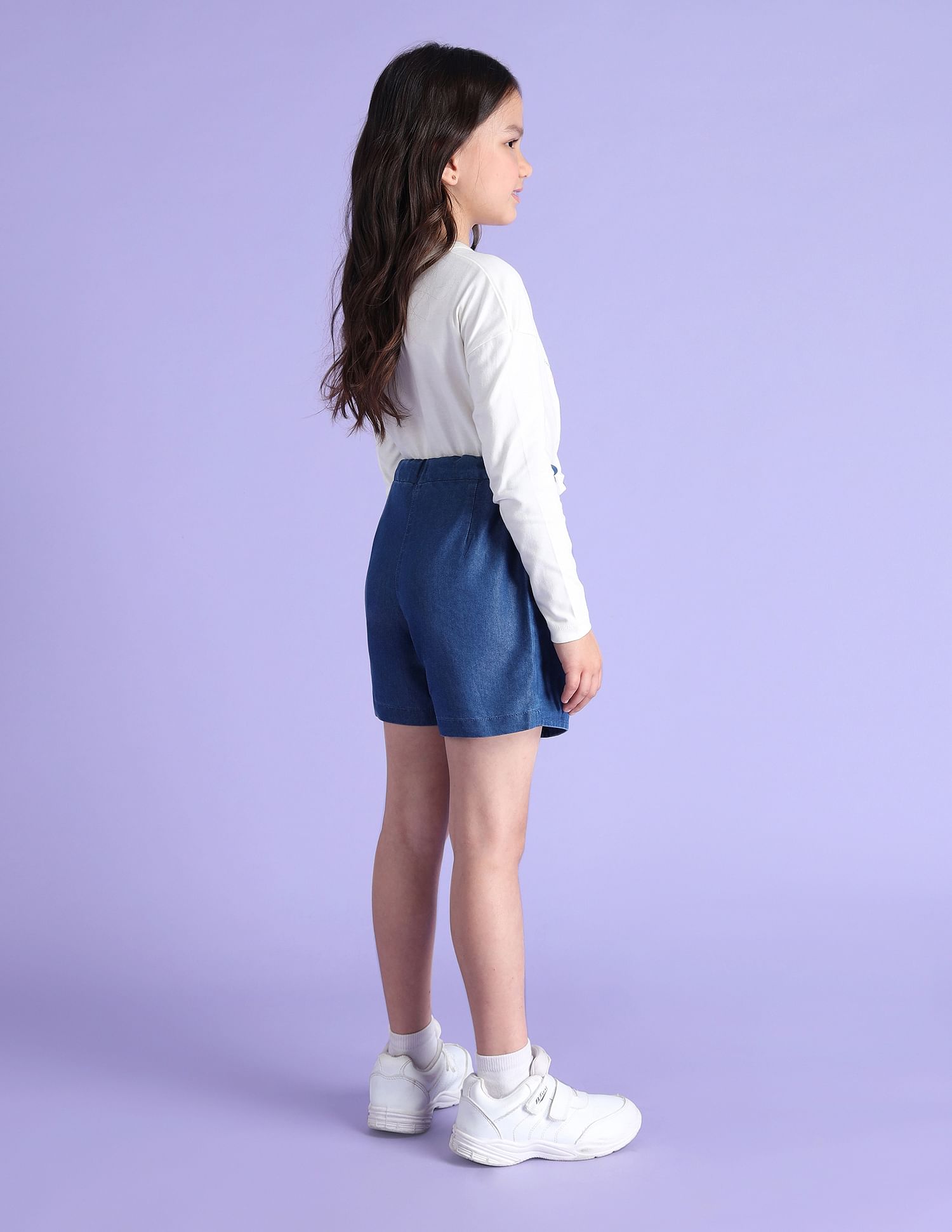 U.S. Polo Assn. Kids Girls Cotton Denim Skorts