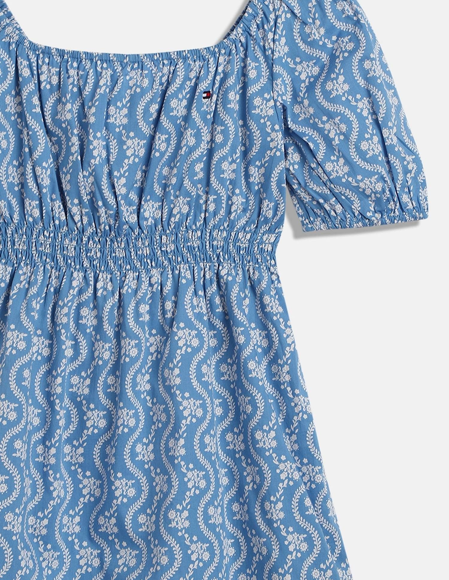 Tommy Hilfiger Kids Girls Printed Regular-Fit Cotton Dress