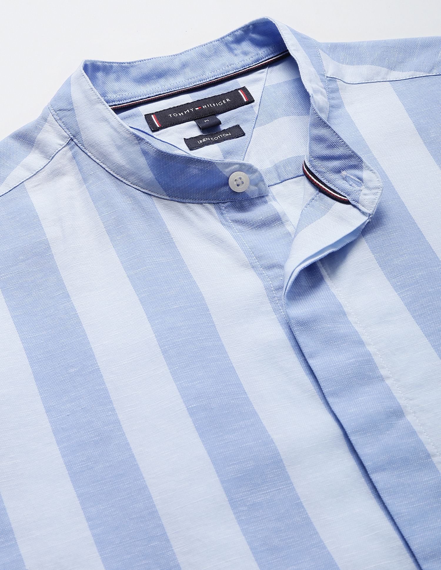 Tommy Hilfiger Mandarin Collar Vertical Stripe Shirt