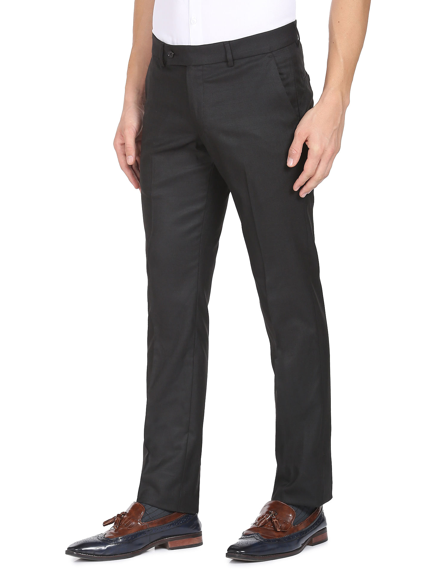 Slim Fit Suit Pants for Men Stretch Dress Pants Flat Front Business  Separate Pants Black 30Wx29L at Amazon Men's Clothing store
