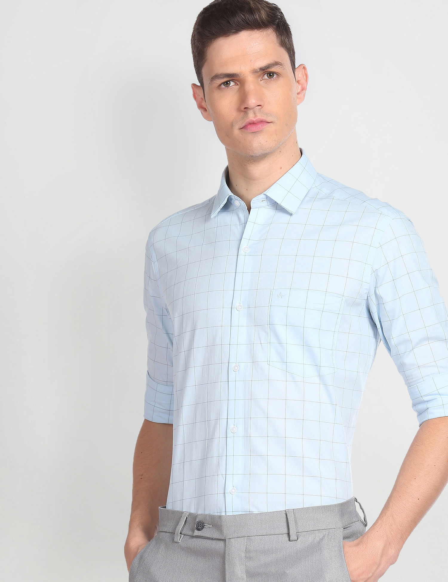Arrow Windowpane Check Slim Fit Shirt