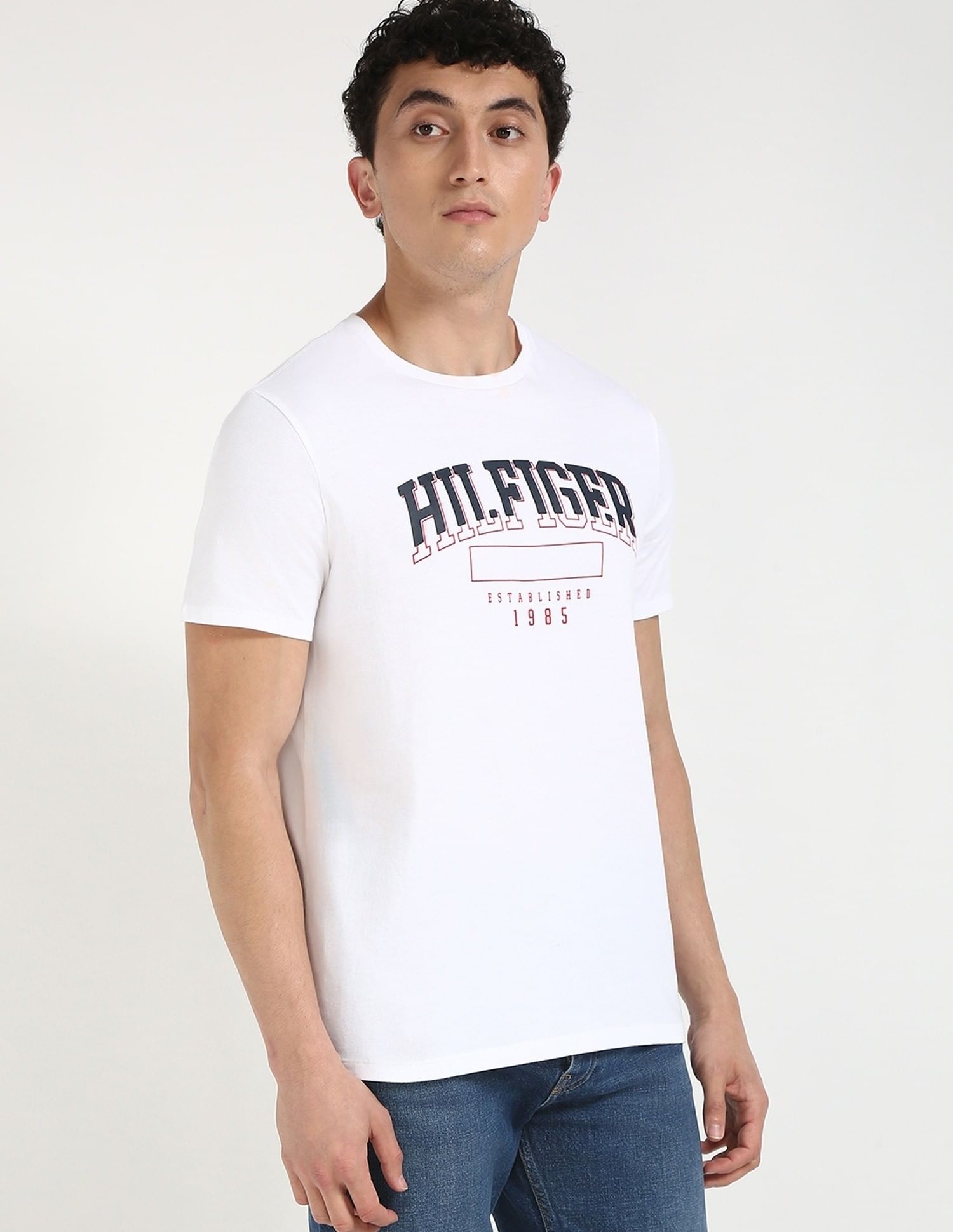 Tommy Hilfiger Mens White Logo T-Shirt