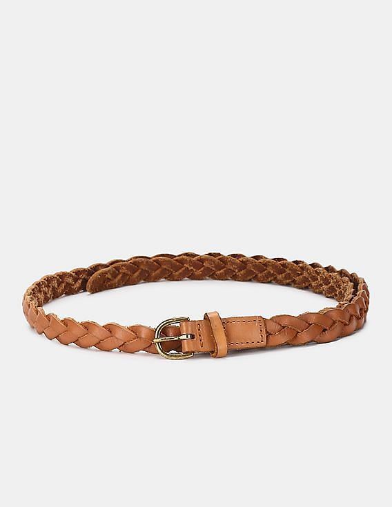 Buy GAP Women Brown Skinny Braided Belt 