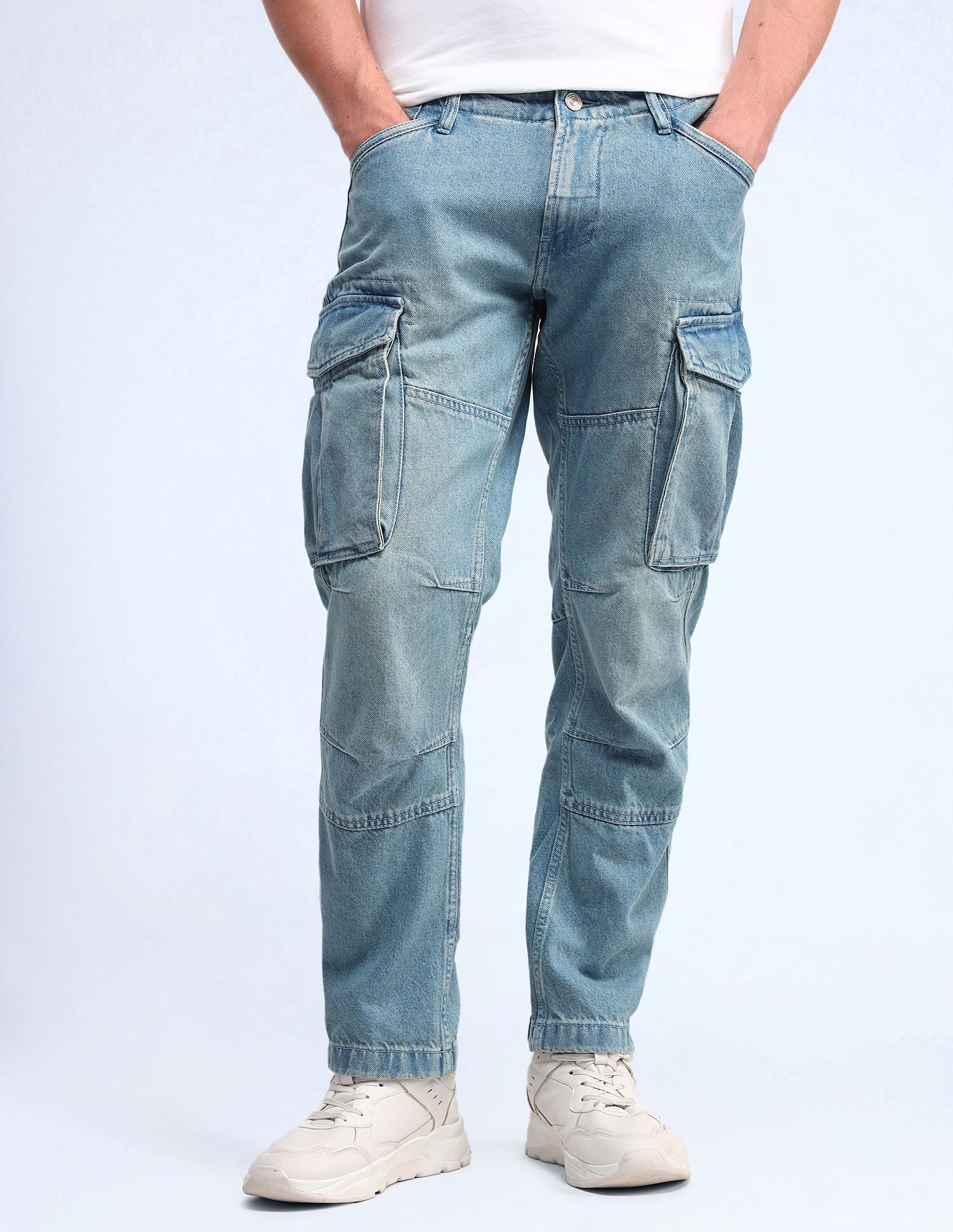 Flying Machine Cobain Loose Fit Blue Jeans