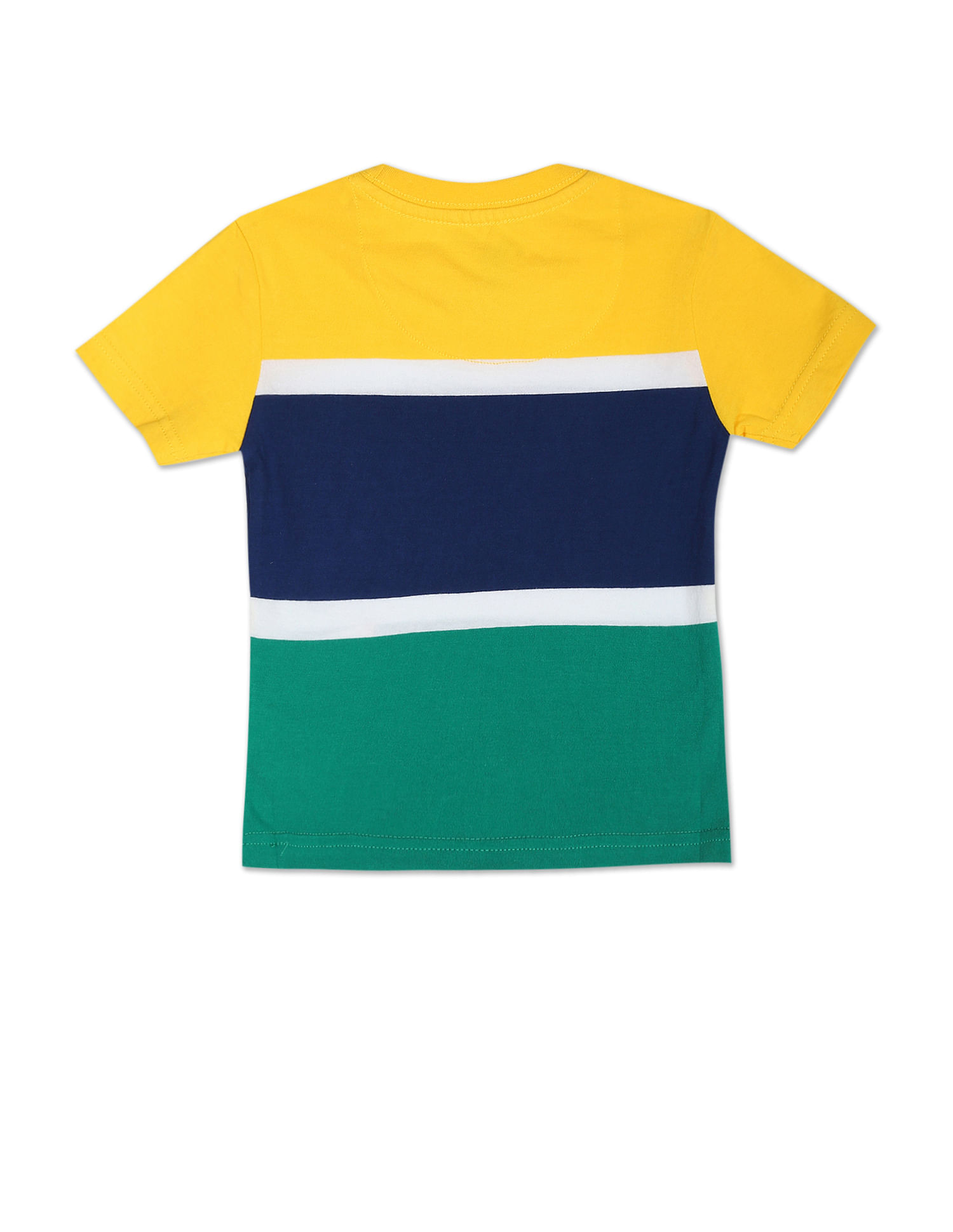 U.S. Polo Assn. Kids Boys Multi Colour Cotton Colour Block T-Shirt