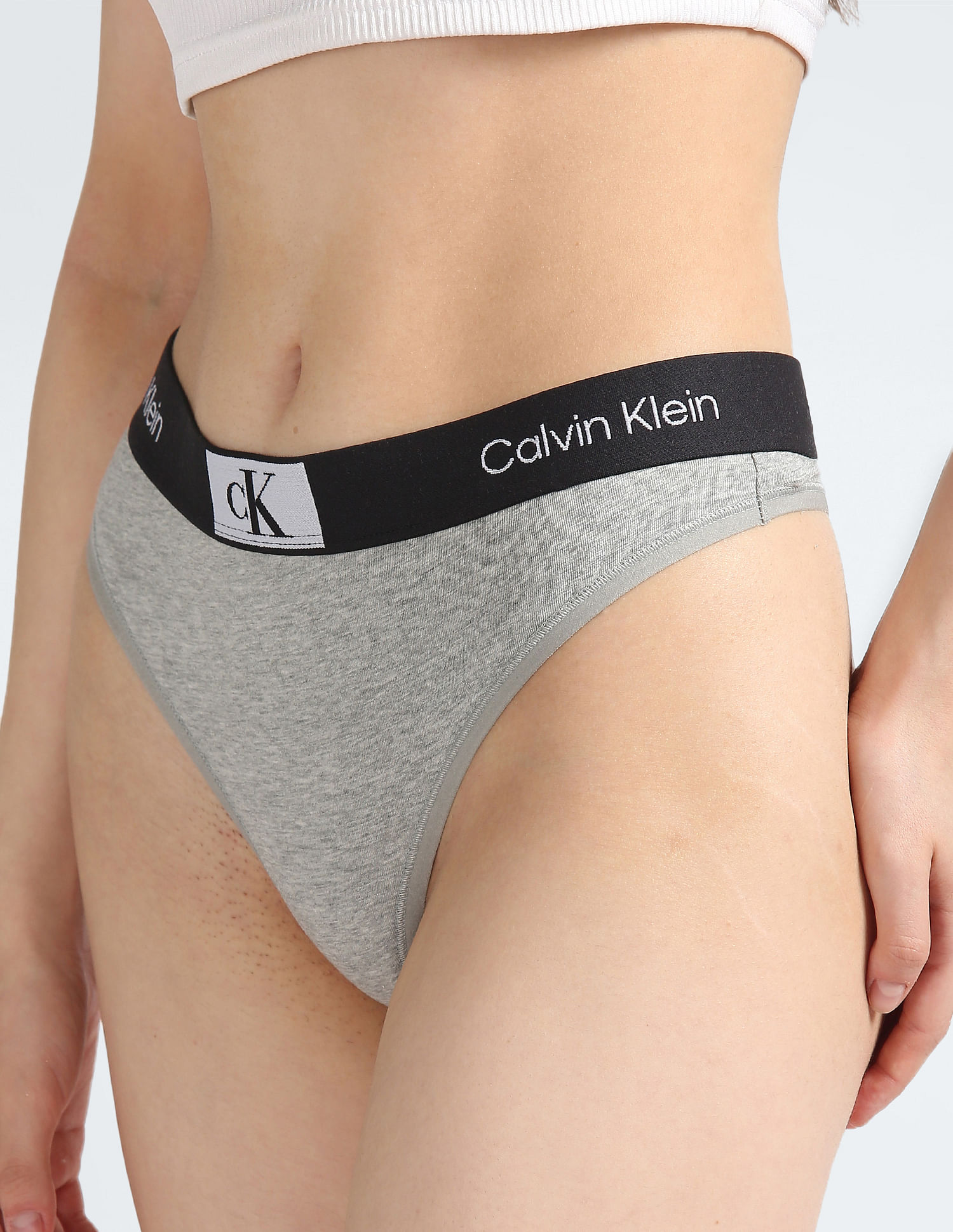 Buy Calvin Klein Underwear Heathered Reprocessed Cotton Thong 