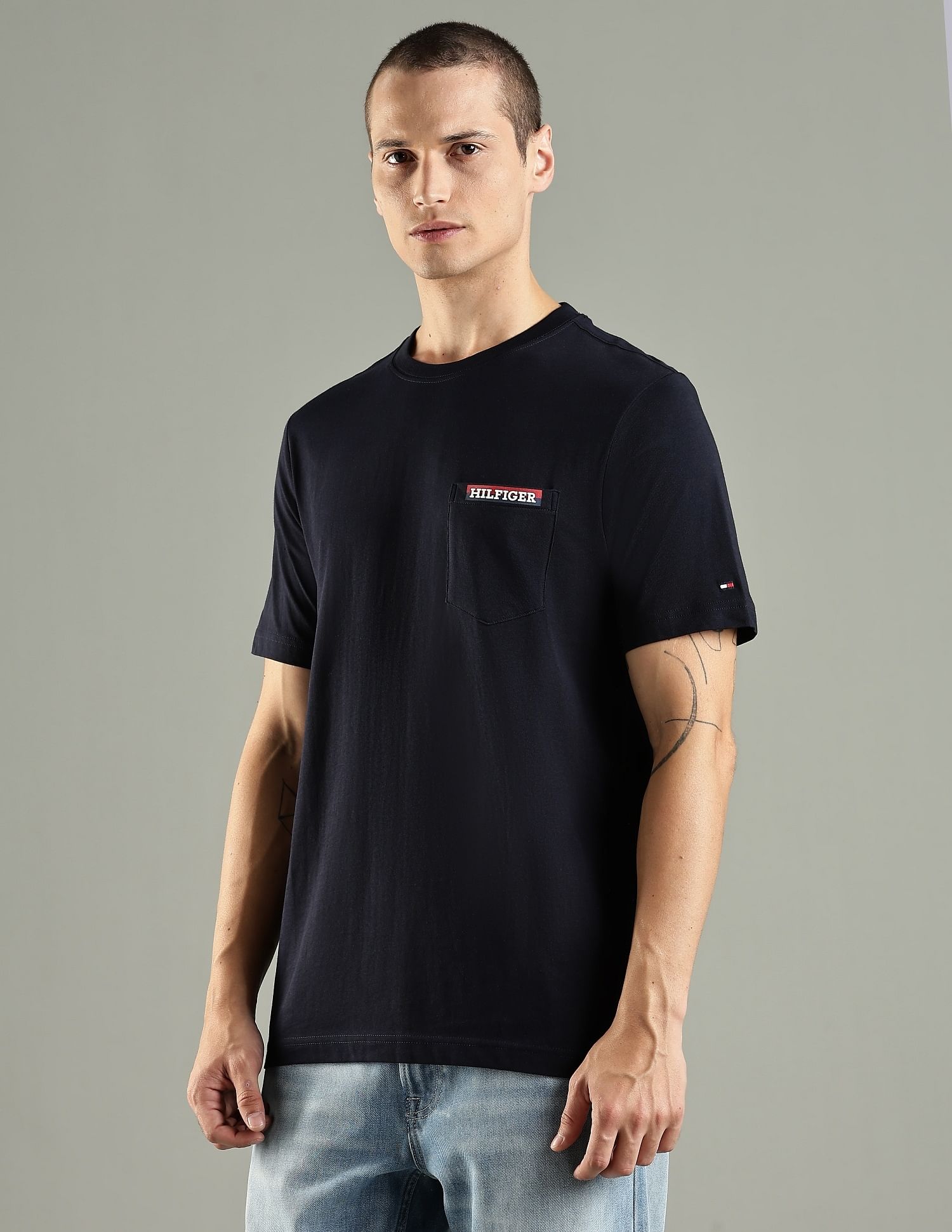 Tommy Hilfiger Solid Regular Fit Cotton T-Shirt