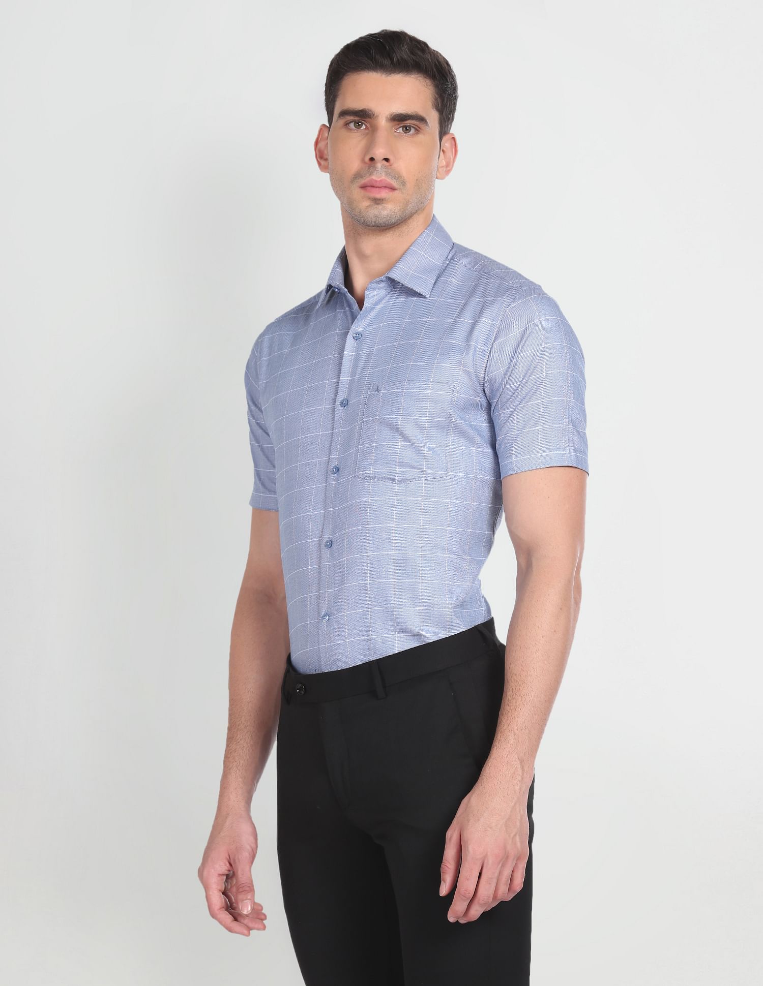 Arrow Short Sleeve Windowpane Check Shirt