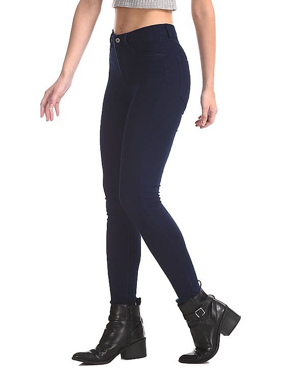 Flying Machine Women Betty Slim Fit Dark Wash Jeggings