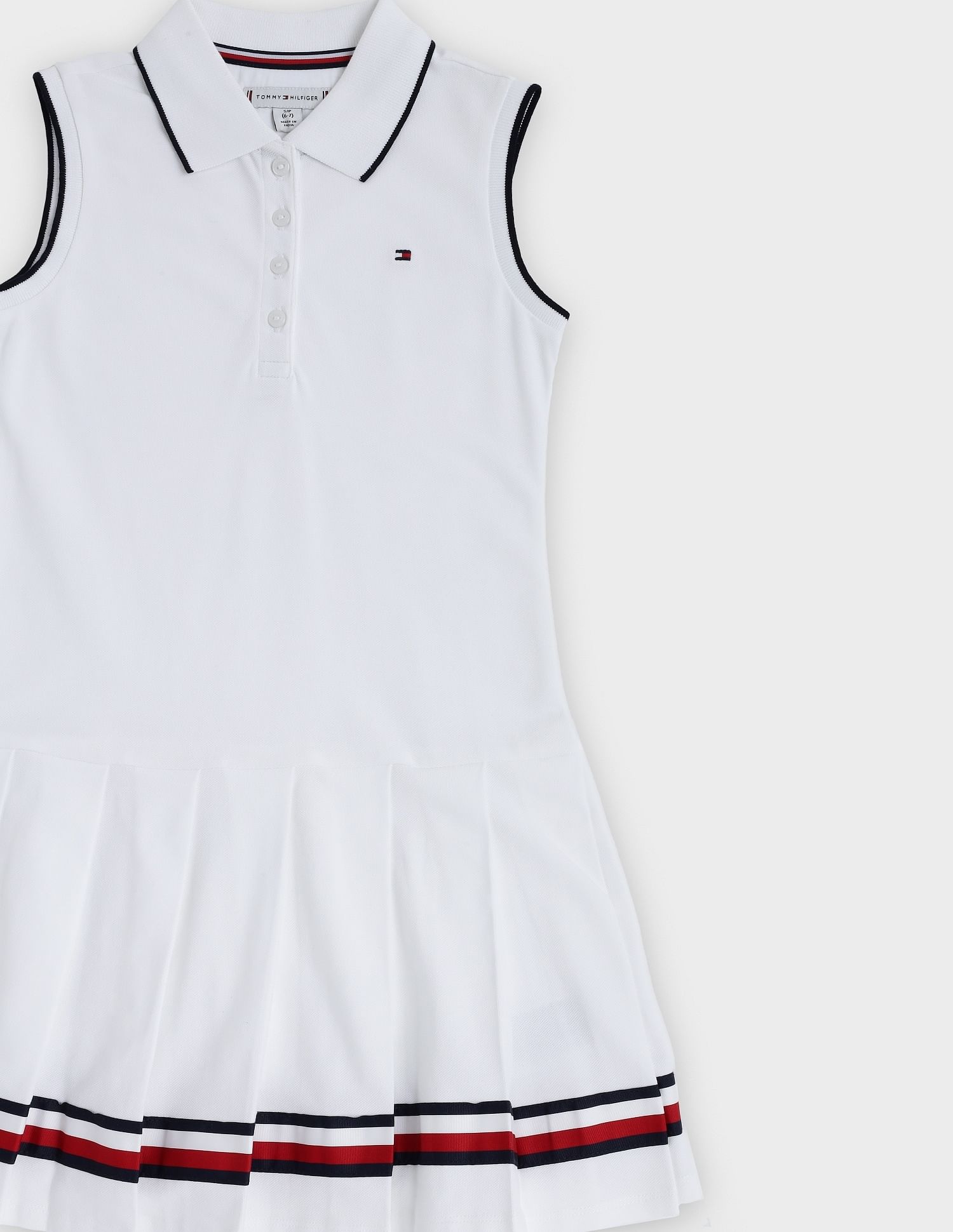 Tommy Hilfiger Kids Girls Cotton Polo Collar T-Shirt Dress