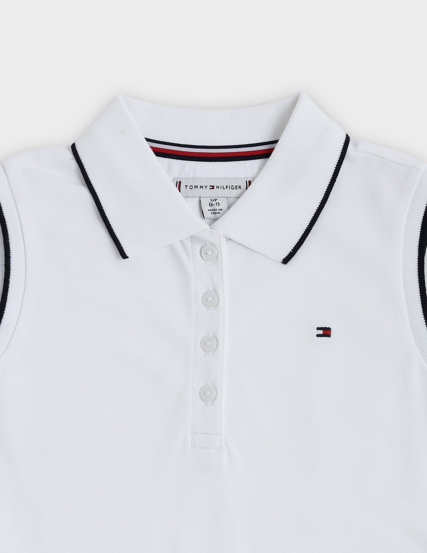 Tommy Hilfiger Kids Girls Cotton Polo Collar T-Shirt Dress