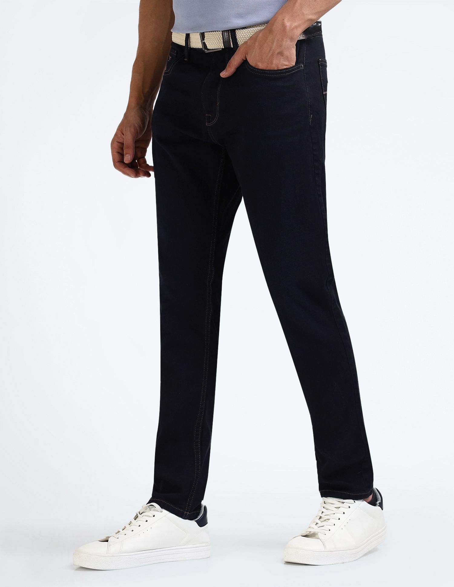 Flying Machine Slash Slim Tapered Rinsed Jeans