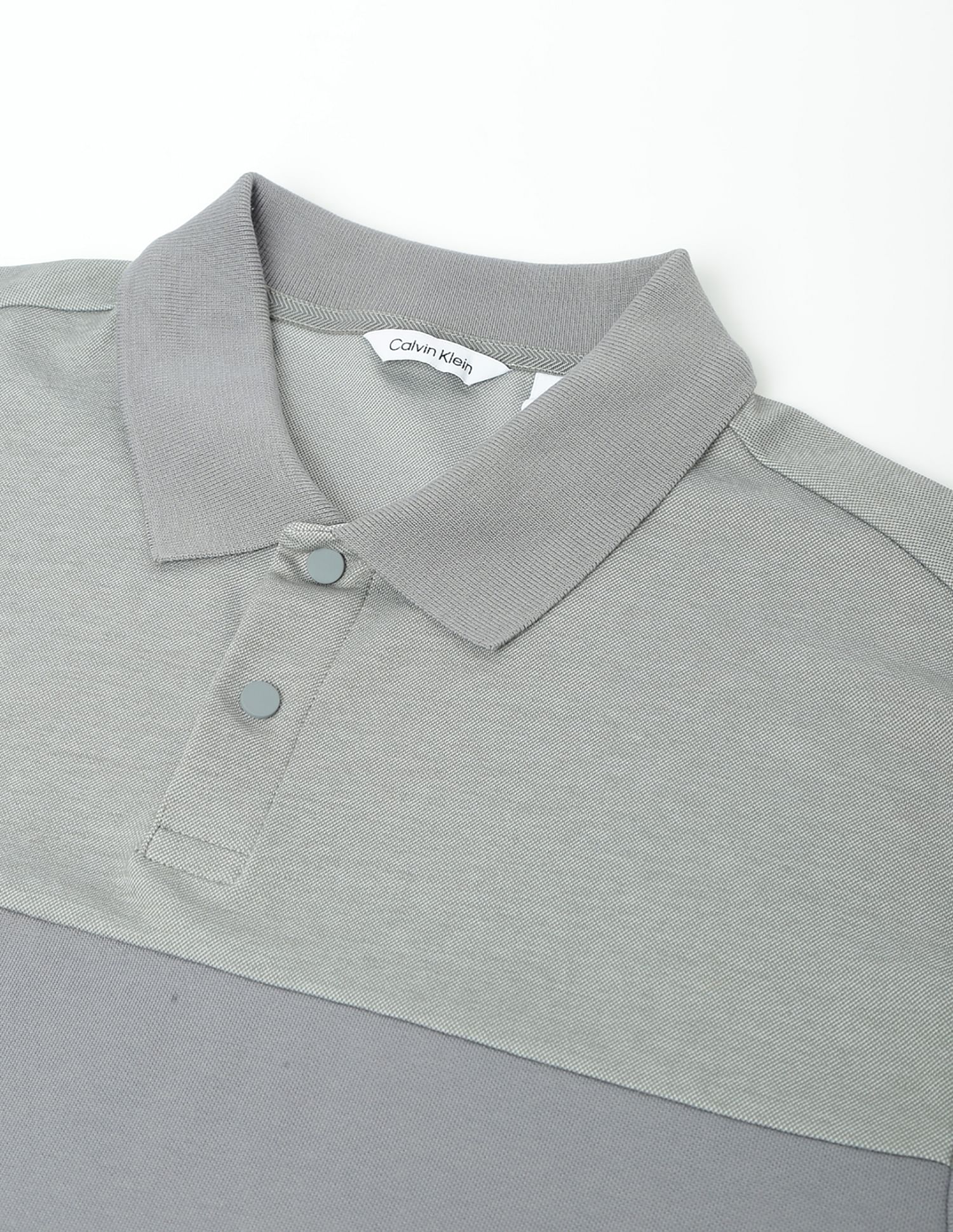 Calvin Klein Colour Block Mix Media Polo Shirt