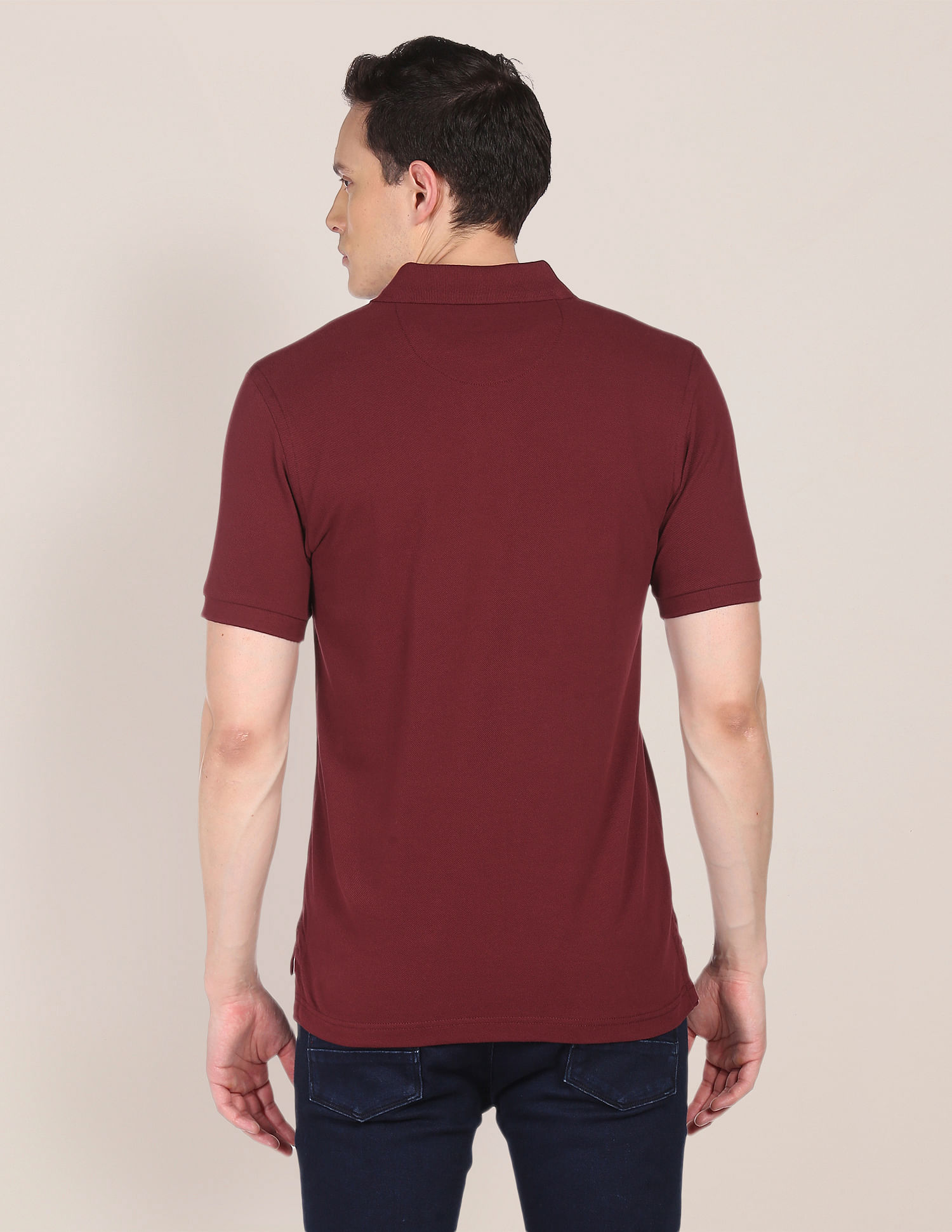 U.S. Polo Assn. Ribbed Collar Solid Polo Shirt