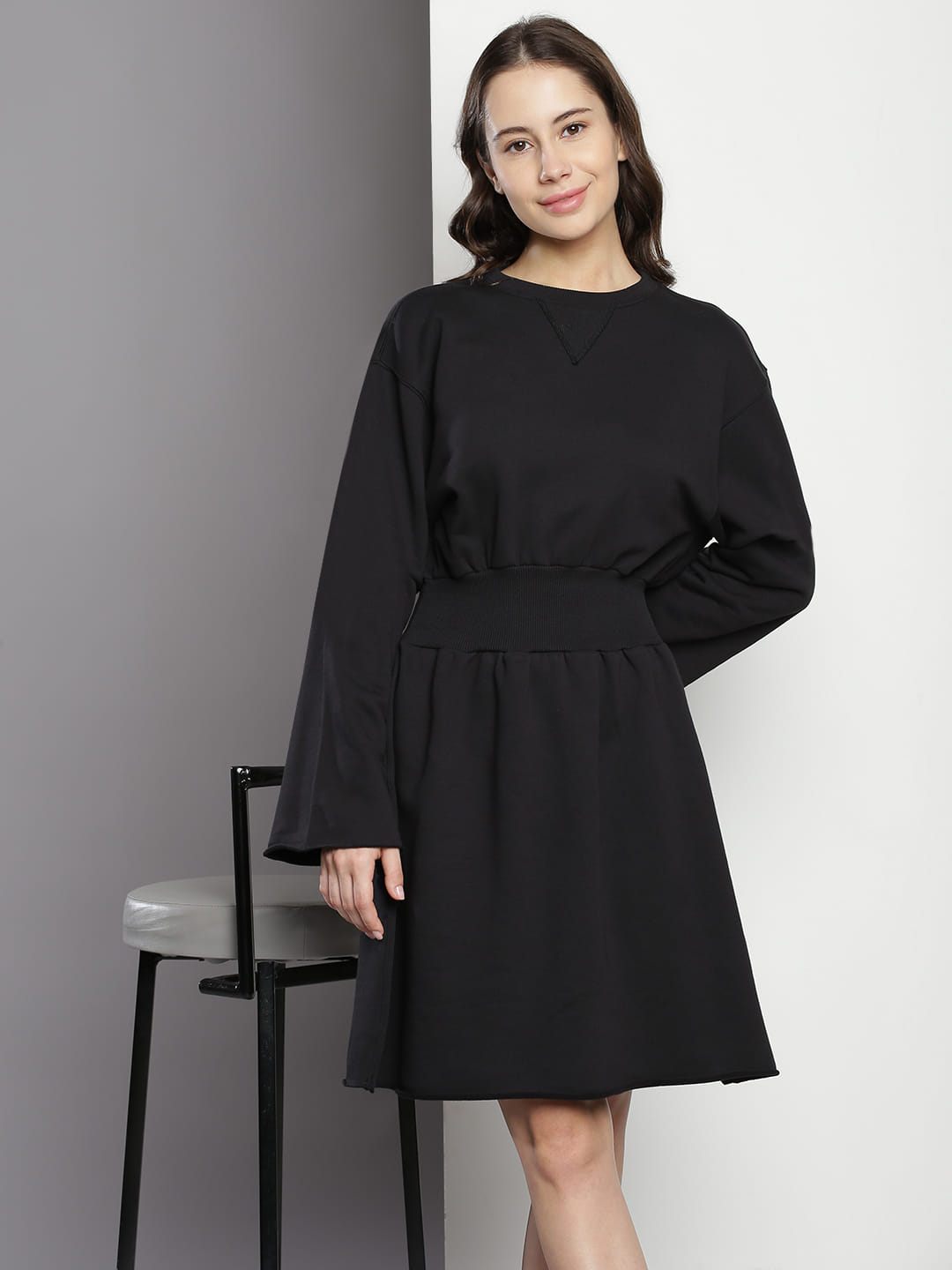 tommy hilfiger fit and flare dress Fitted Cotton Stretch Denim Dress Black Denim / 2 main image 0