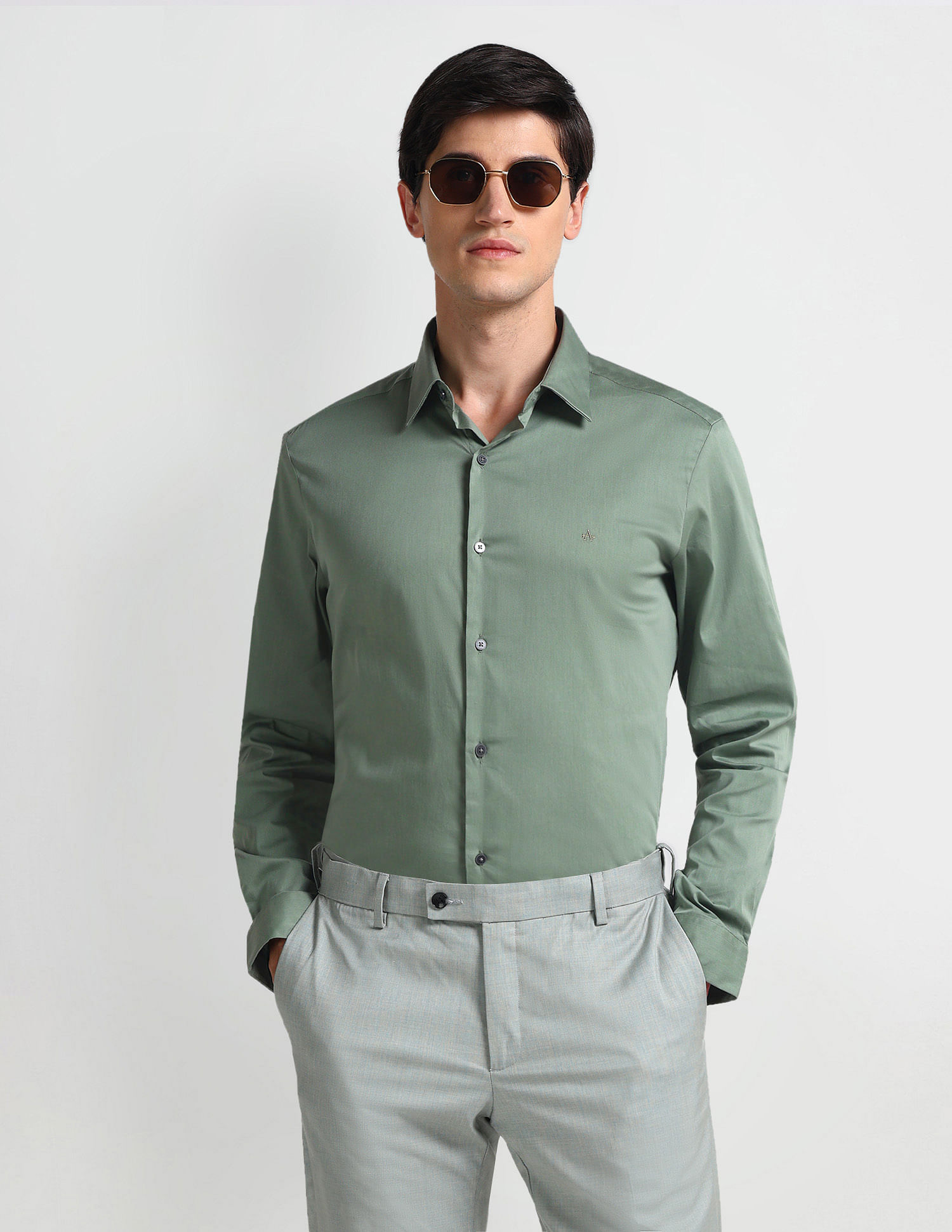 Arrow Newyork Brooklyn Super Slim Fit Twill Shirt