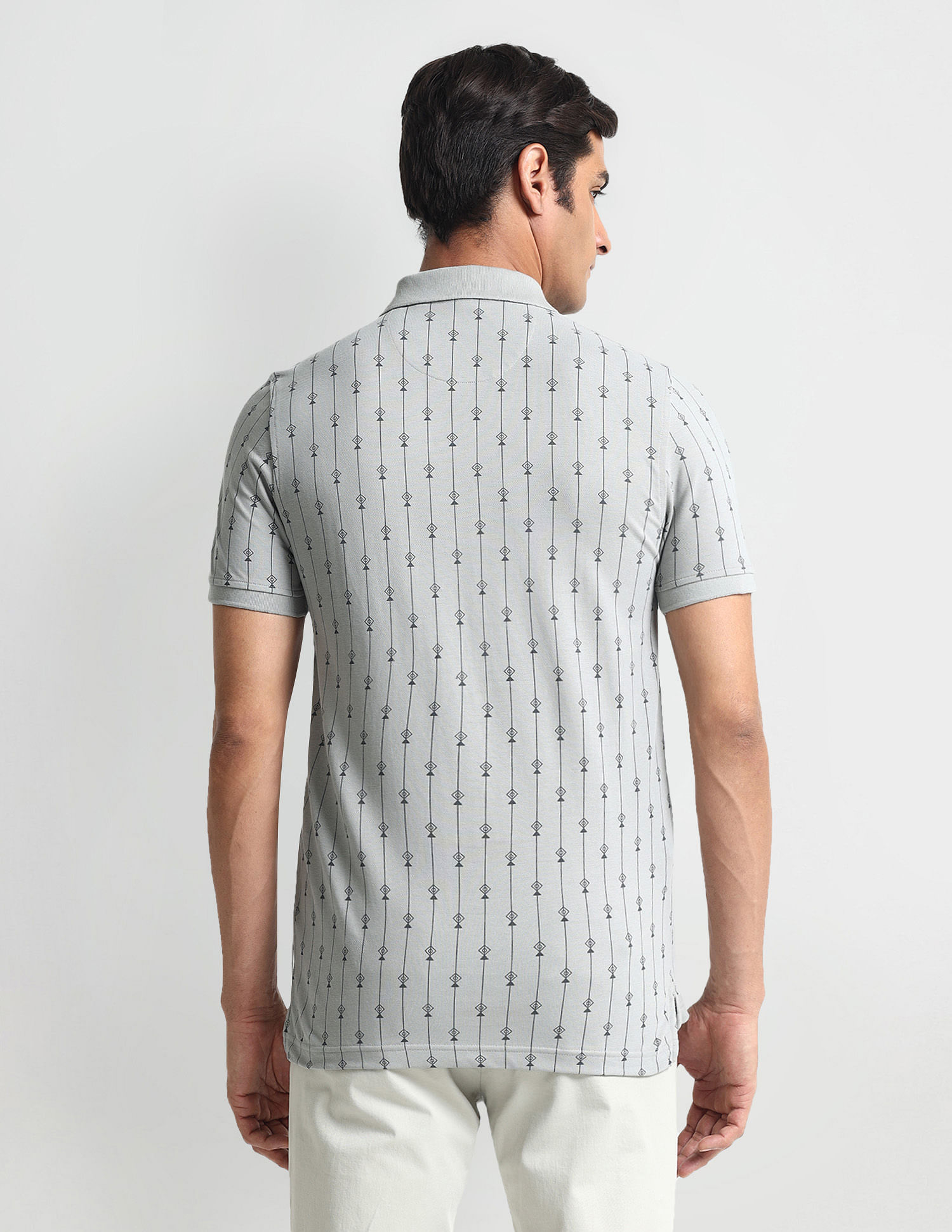 Arrow Sports Geometric Print Regular Polo Shirt