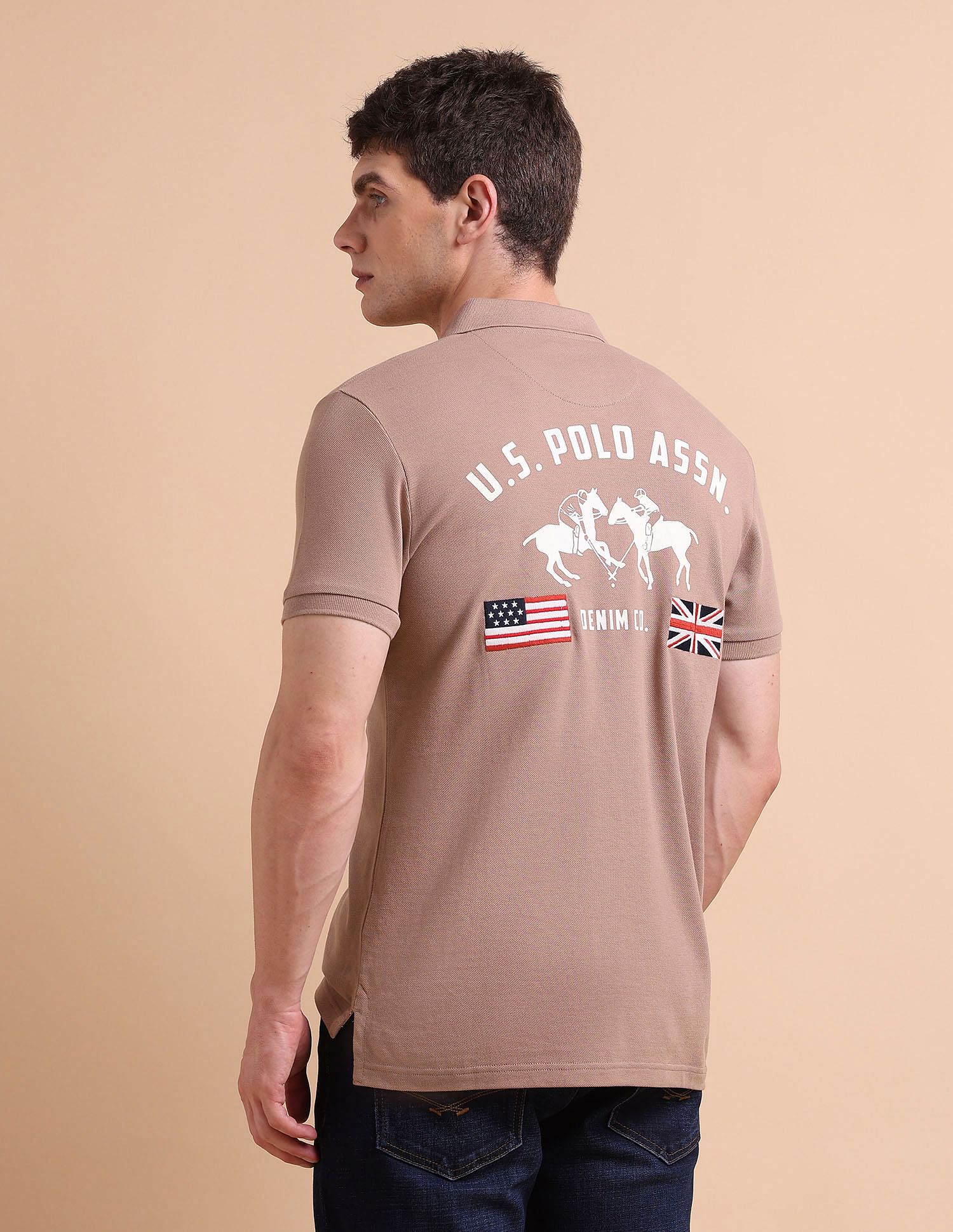U.S. Polo Assn. Denim Co. Brand Printed Muscle Fit Polo Shirt